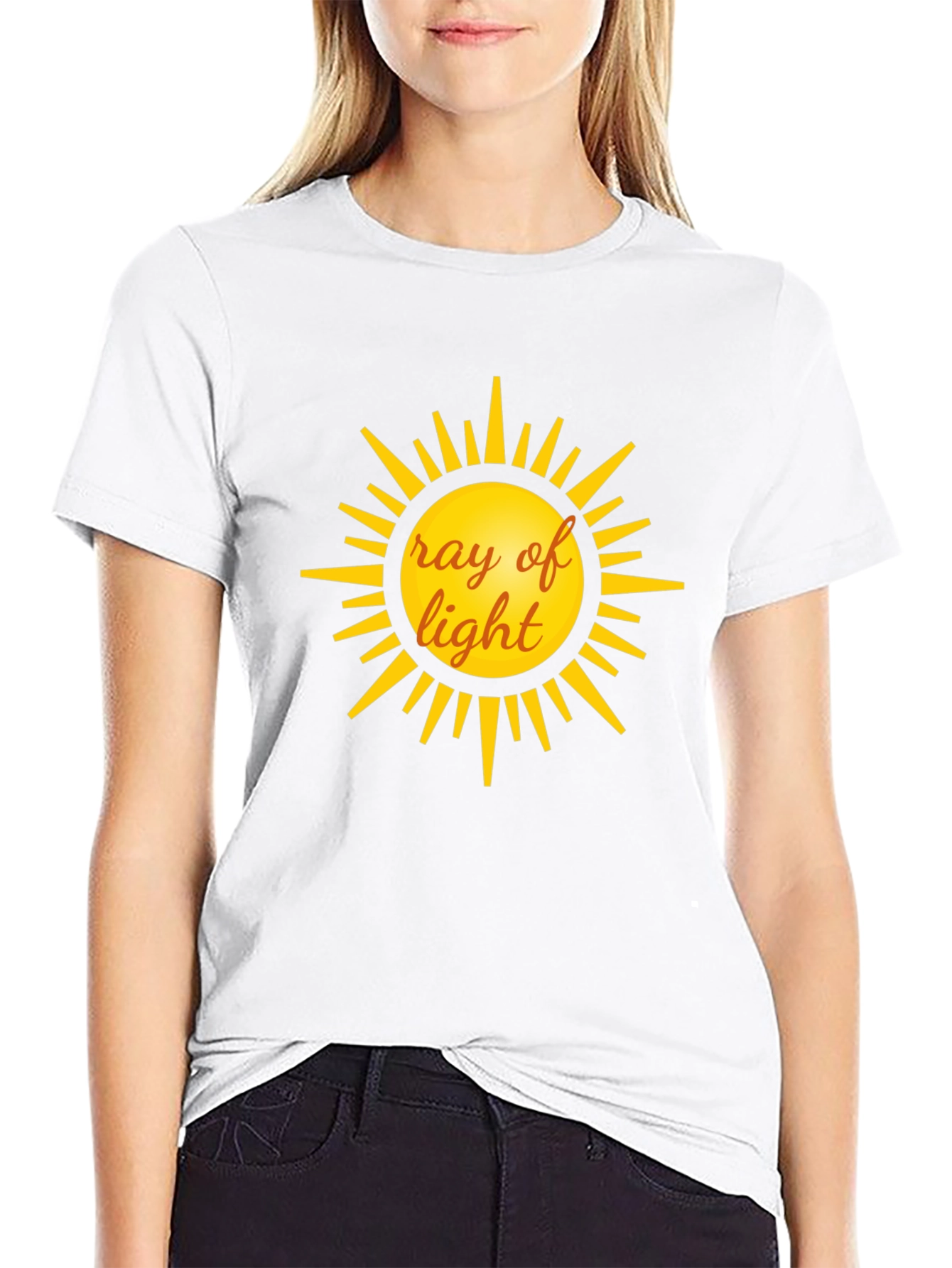 Ray of Light Graphic Tee - Black Cotton T-Shirt
