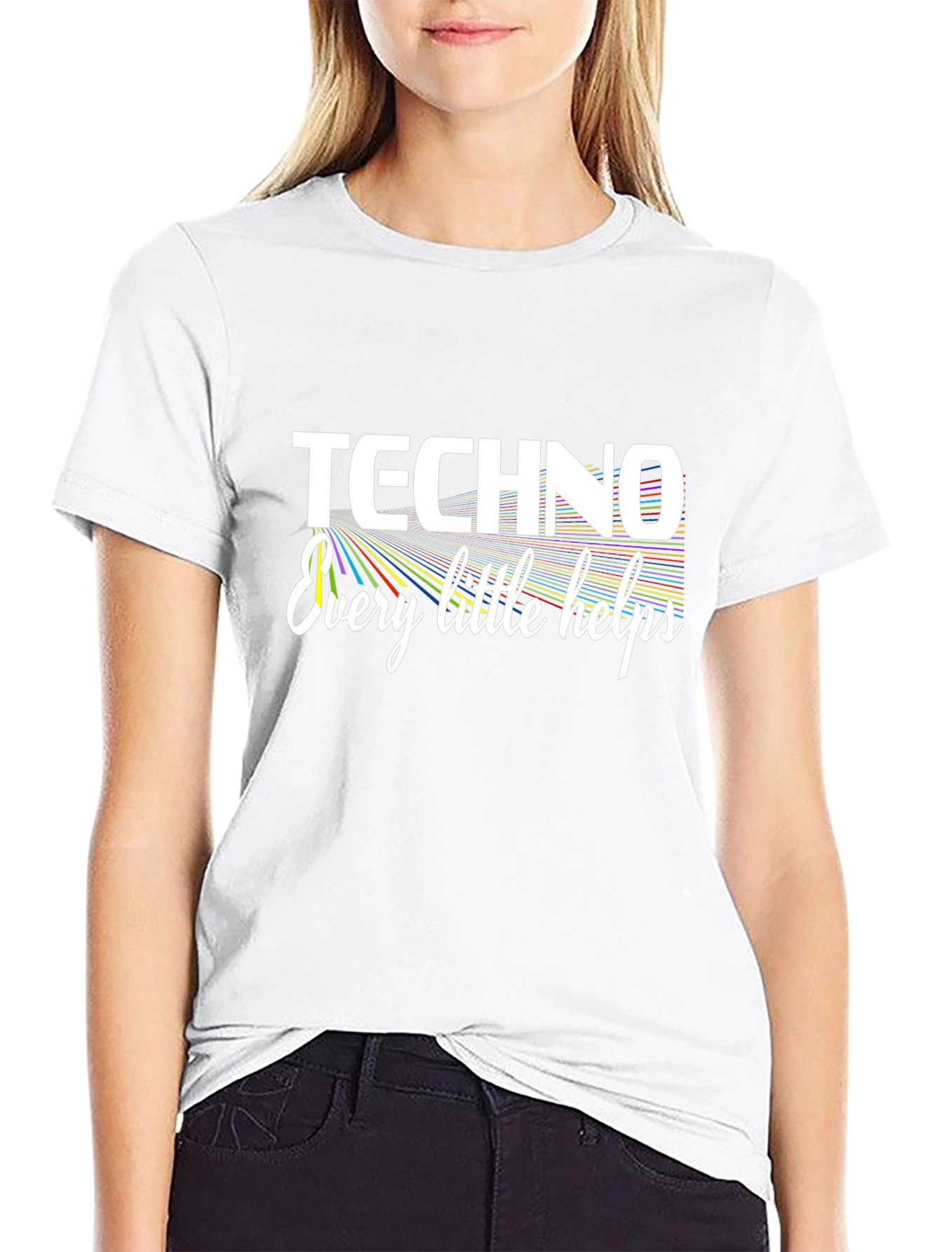 Techno Every Little Helps Black Graphic Tee