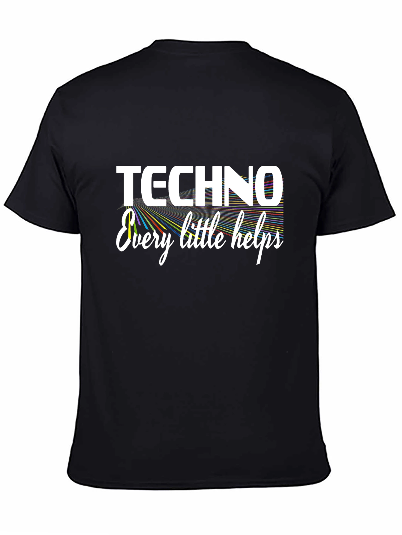Techno Every Little Helps Black Graphic Tee