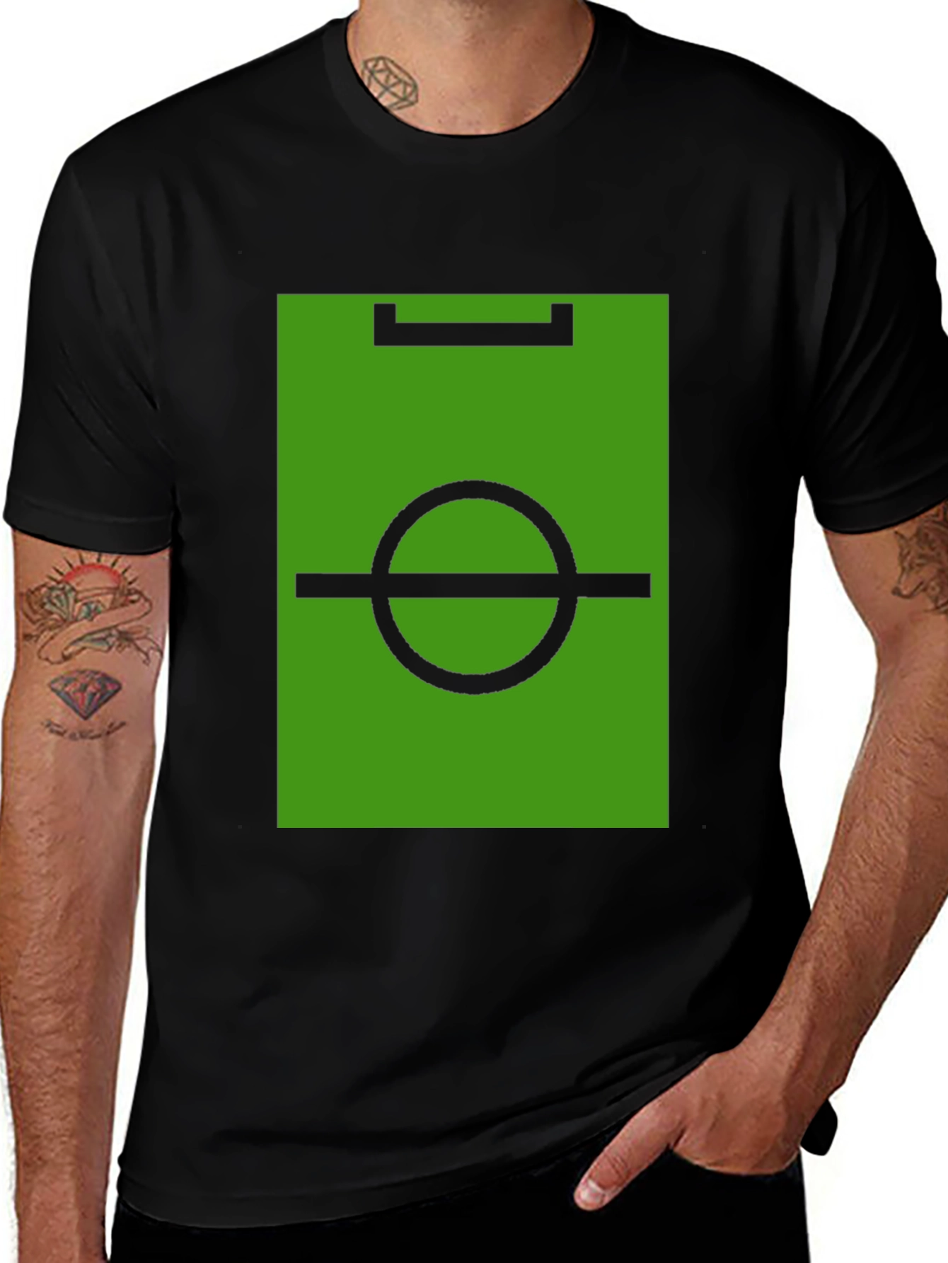 Soccer Field Graphic Tee - Black Cotton T-Shirt