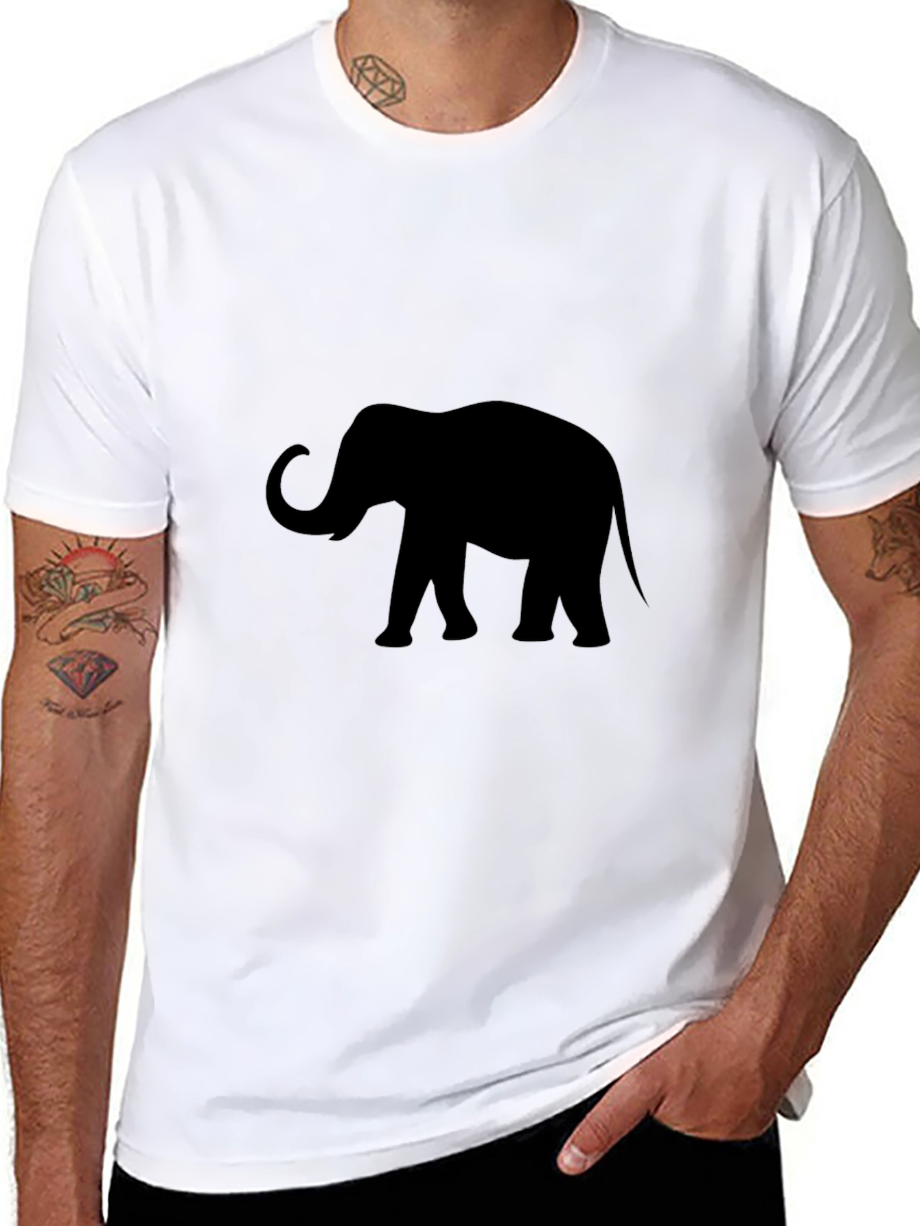 Black Elephant Silhouette T-Shirt