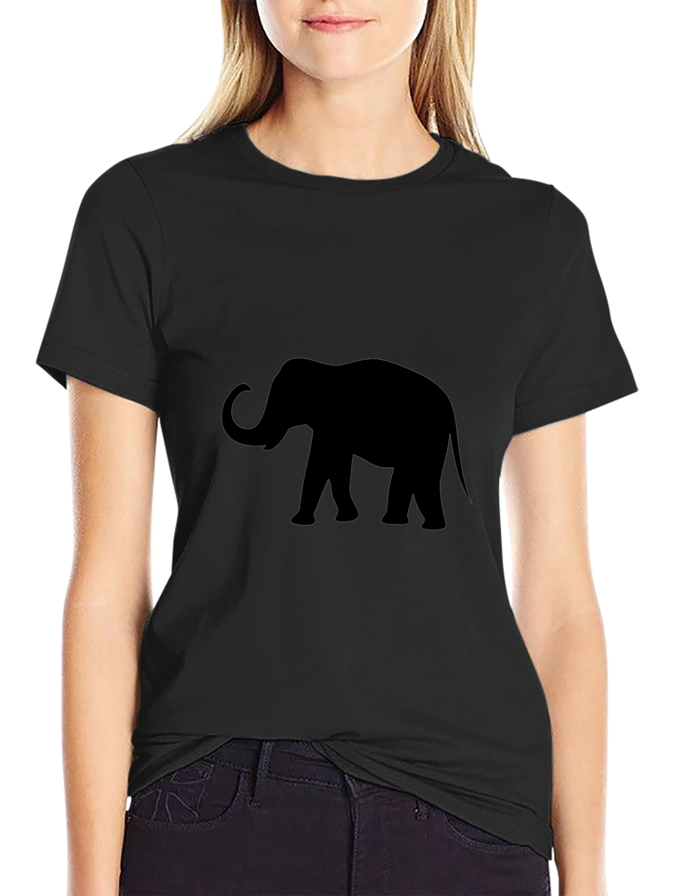 Black Elephant Silhouette T-Shirt