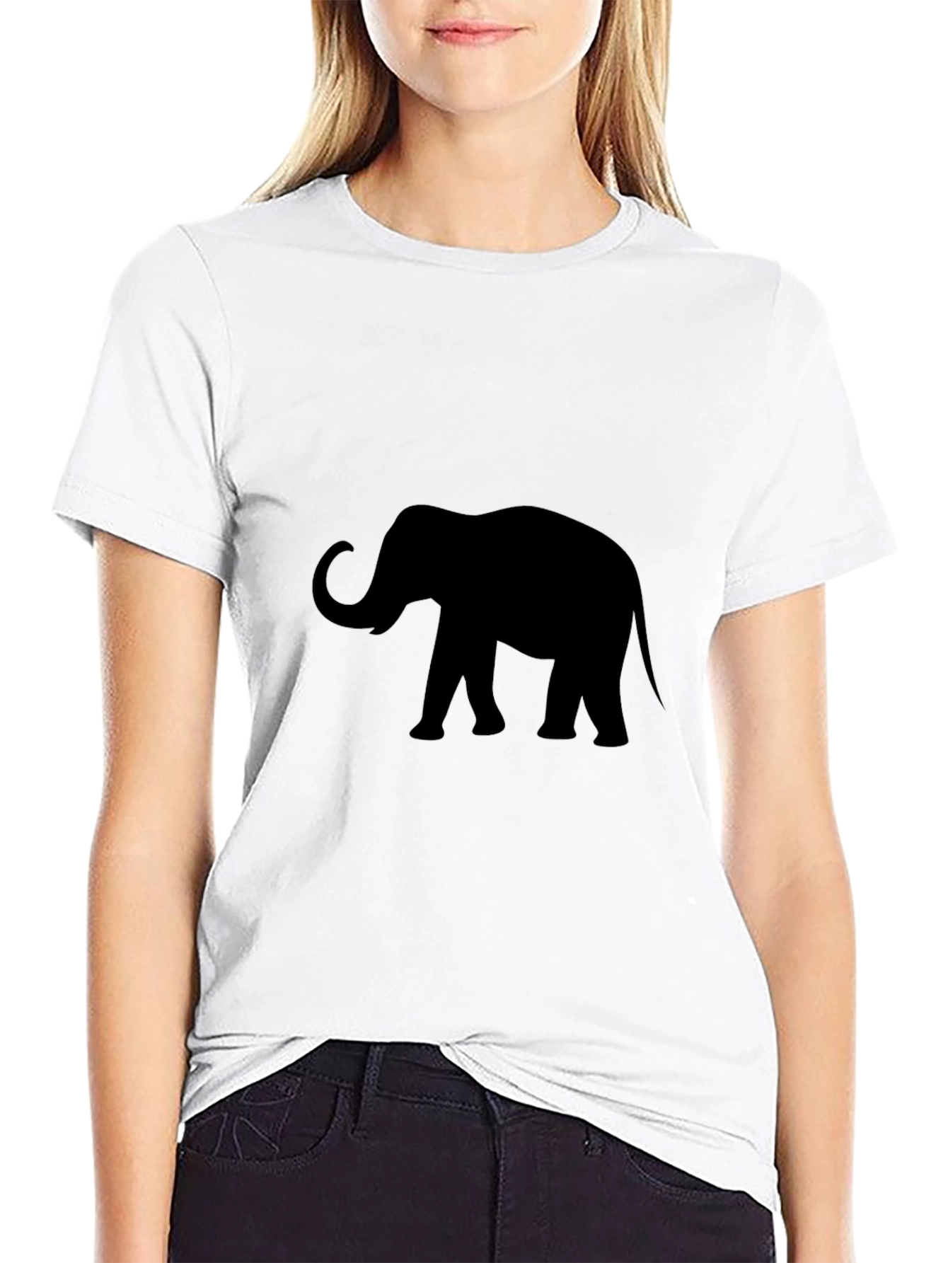 Black Elephant Silhouette T-Shirt