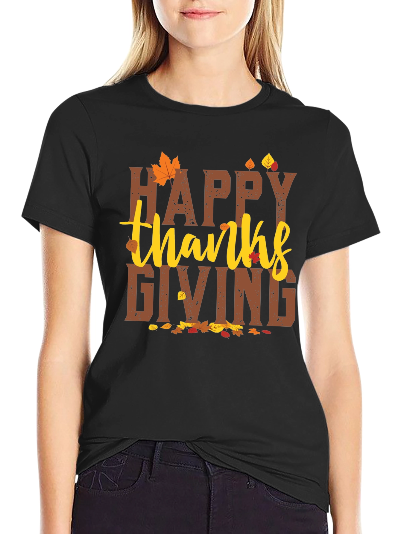 Happy Thanksgiving Graphic Tee - Fall Holiday T-Shirt