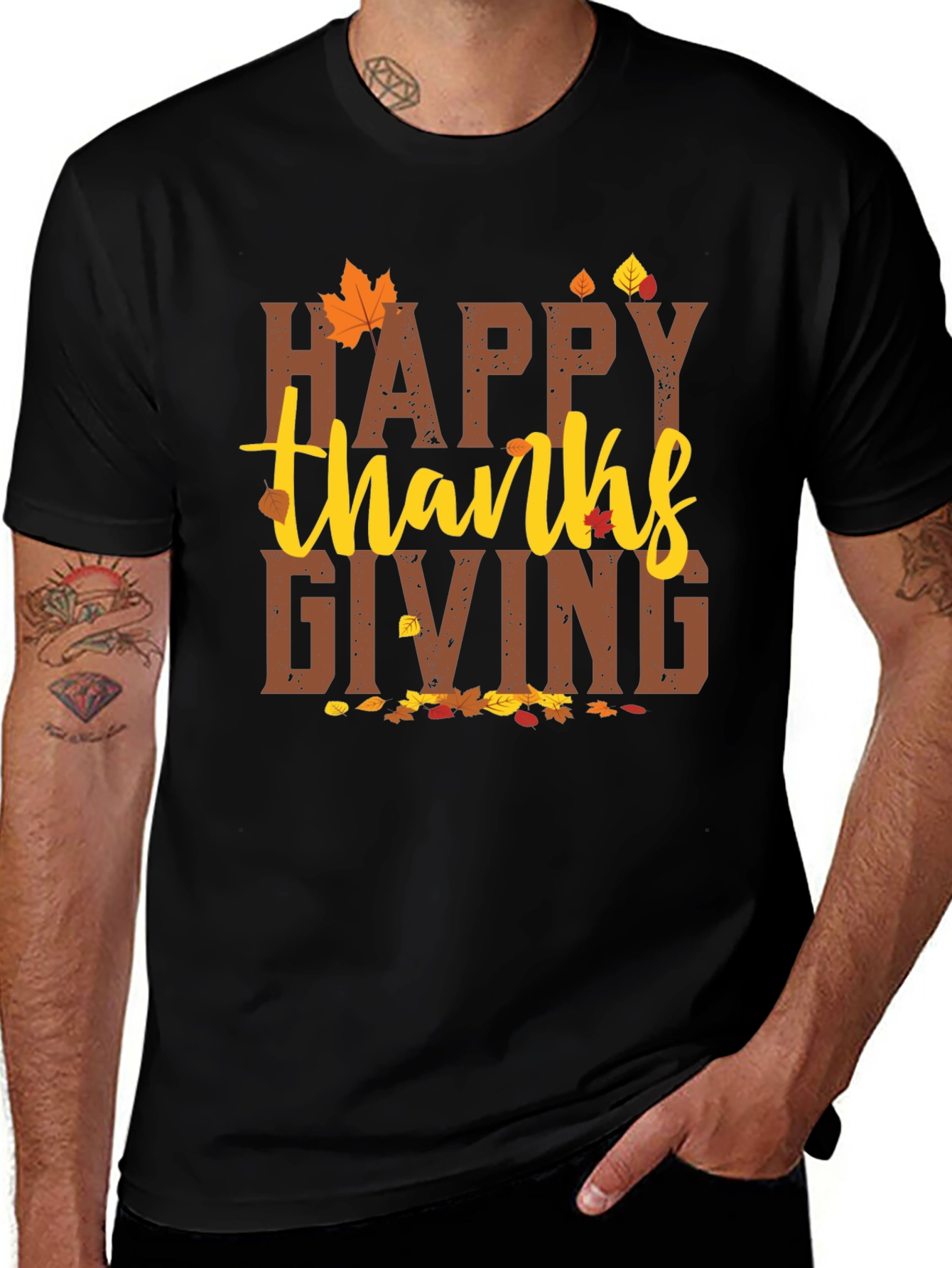 Happy Thanksgiving Graphic Tee - Fall Holiday T-Shirt
