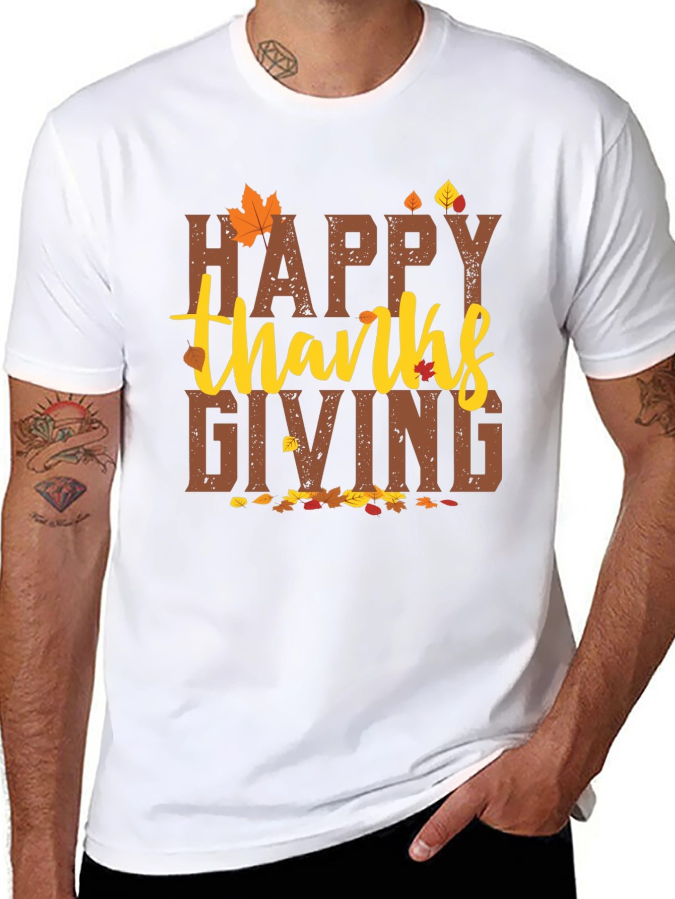 Happy Thanksgiving Graphic Tee - Fall Holiday T-Shirt