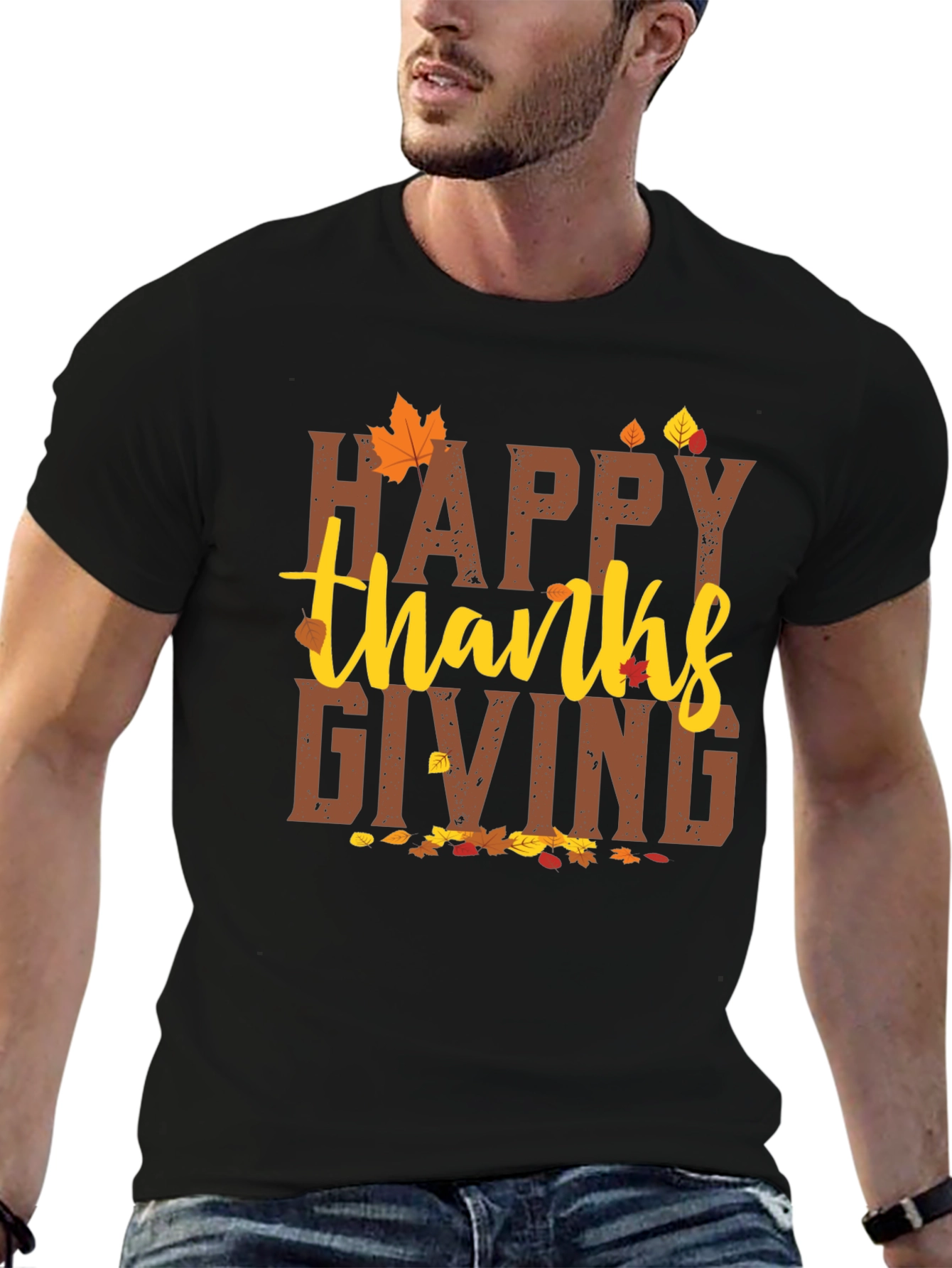 Happy Thanksgiving Graphic Tee - Fall Holiday T-Shirt