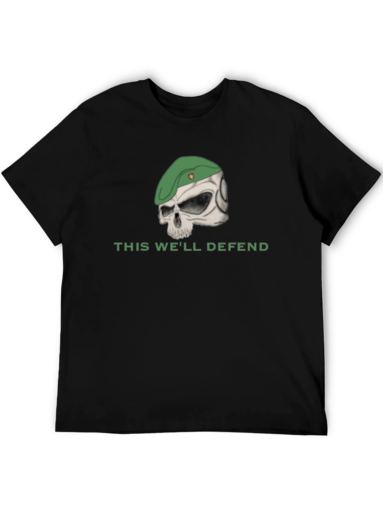 Skull with Beret T-Shirt - This Well Defend