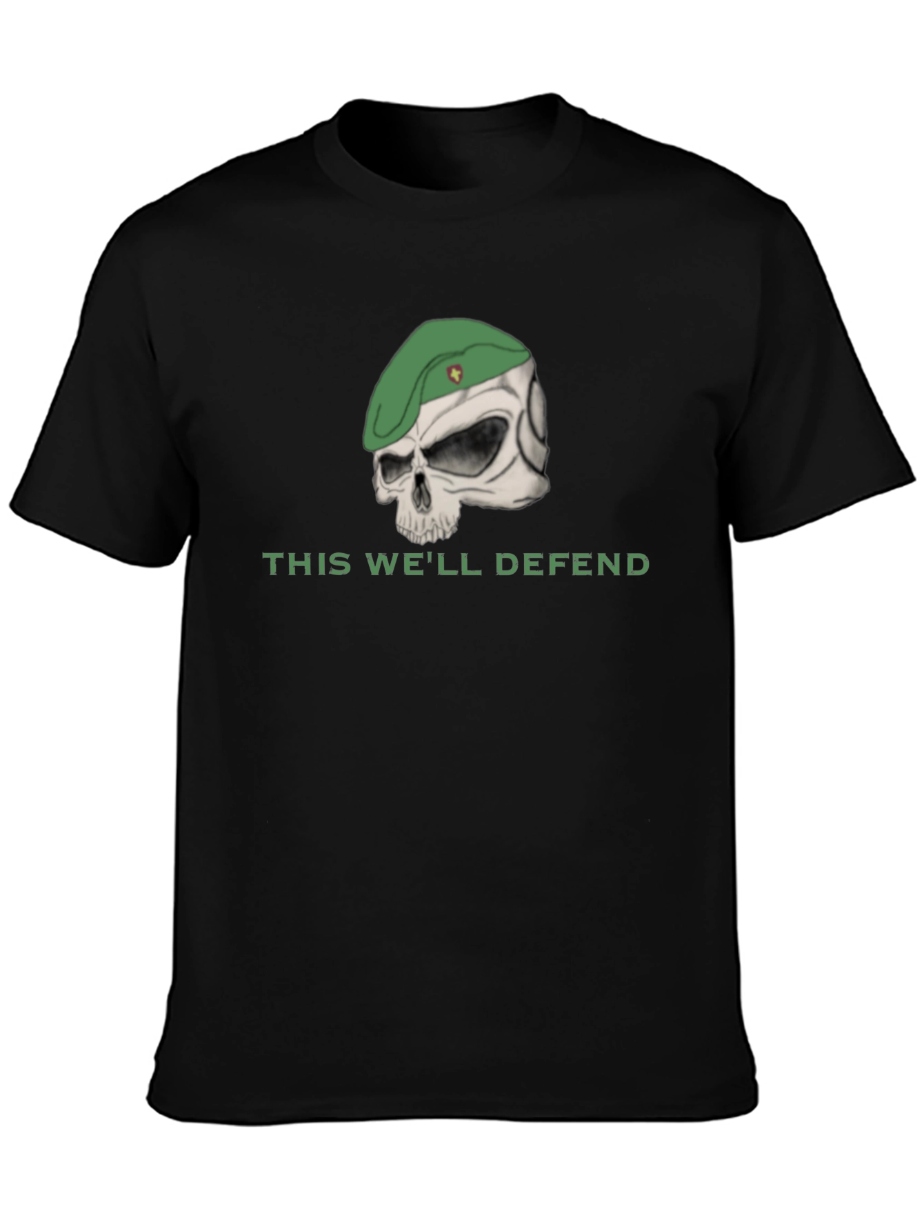 Skull with Beret T-Shirt - This Well Defend