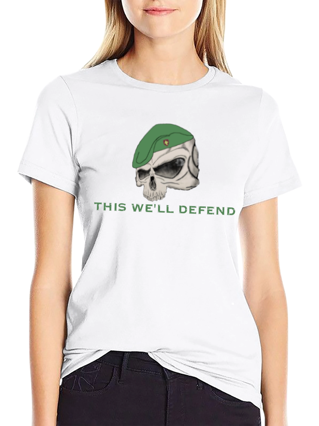 Skull with Beret T-Shirt - This Well Defend