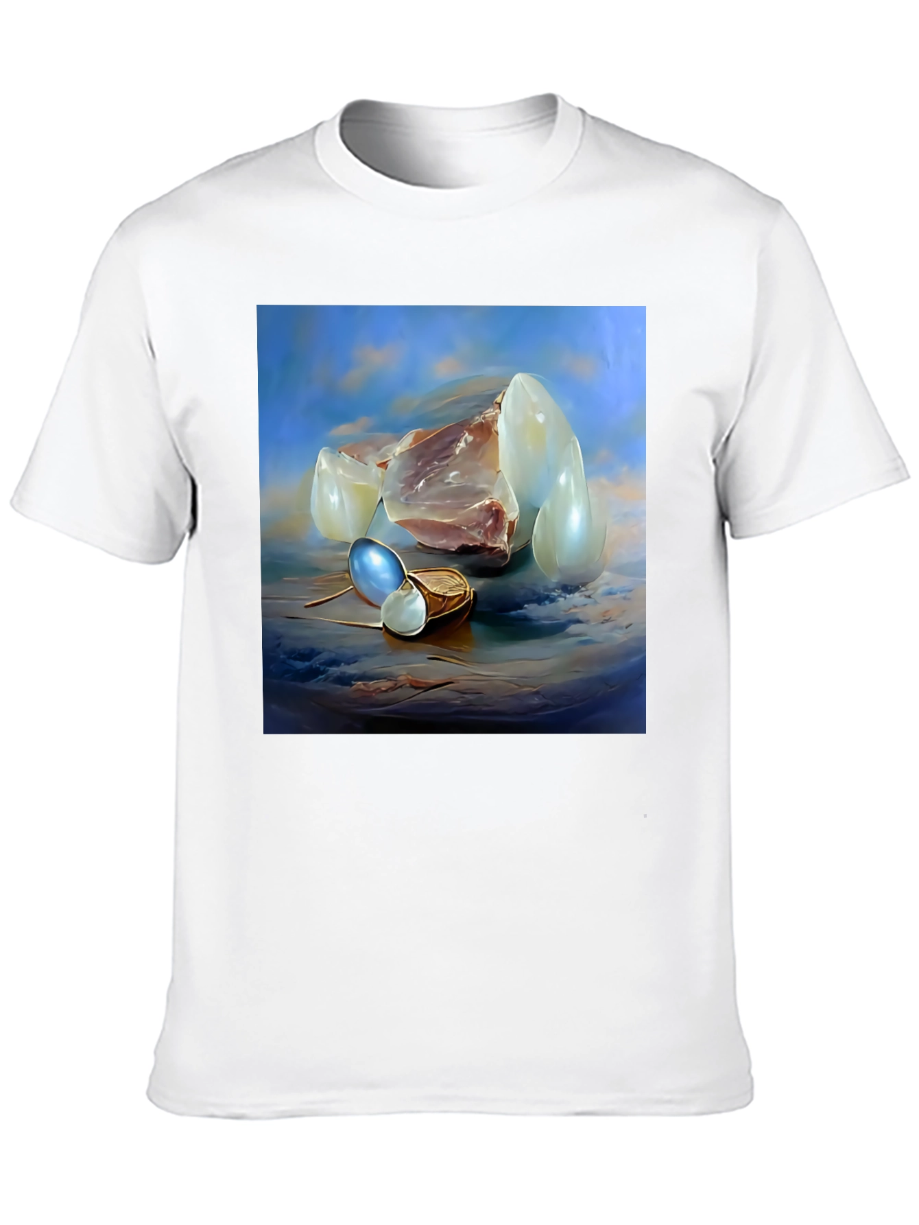Surrealist Pearl Still Life Black T-Shirt
