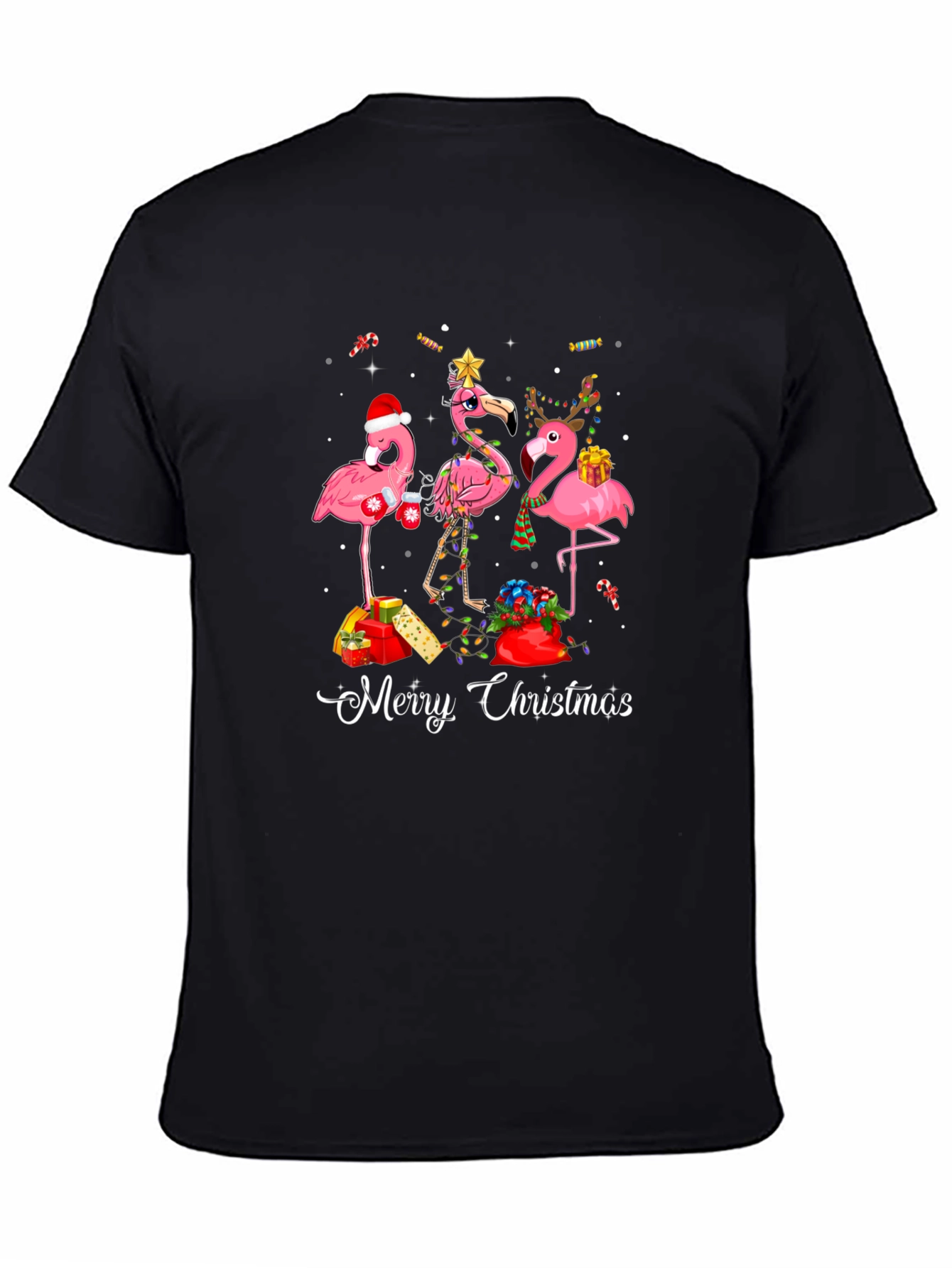 Festive Flamingo Christmas T-Shirt