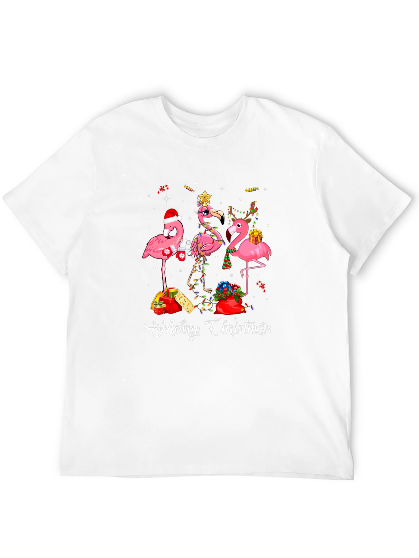 Festive Flamingo Christmas T-Shirt