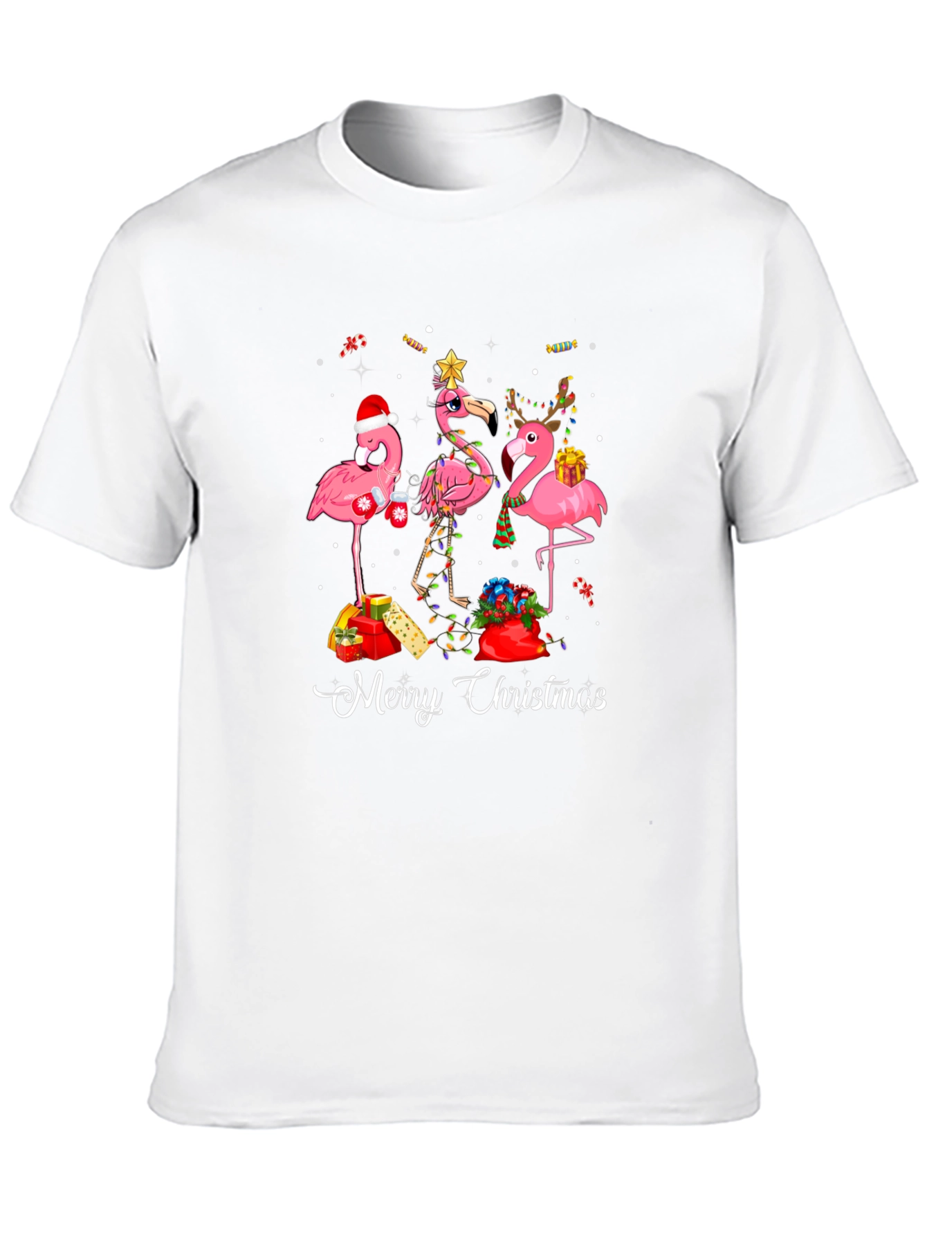 Festive Flamingo Christmas T-Shirt