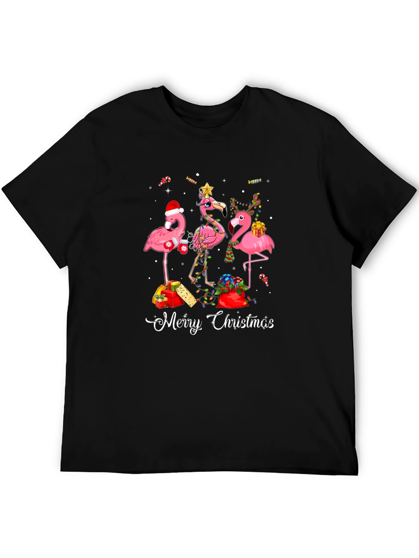 Festive Flamingo Christmas T-Shirt
