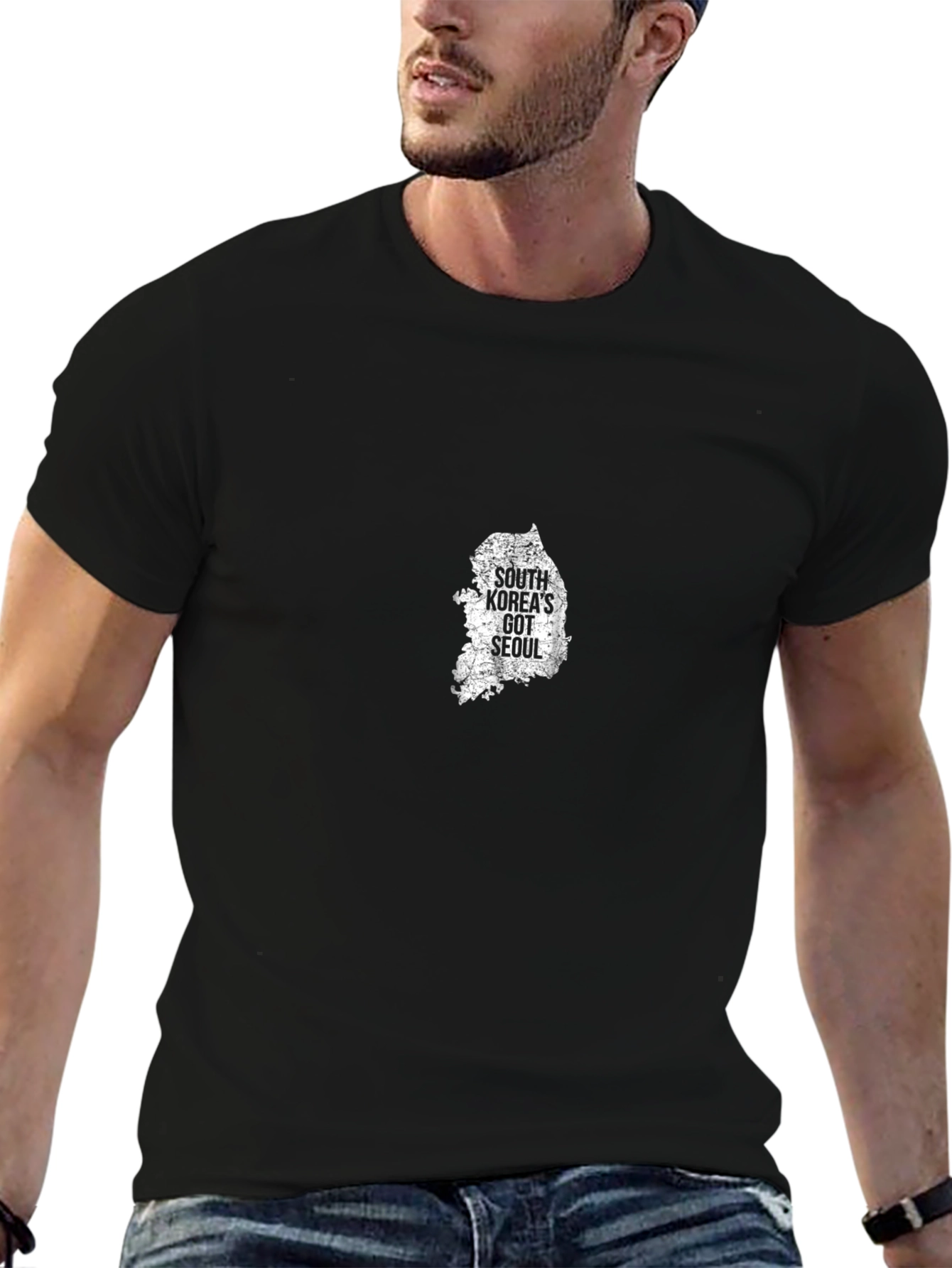 South Korea Seoul Graphic Black T-Shirt
