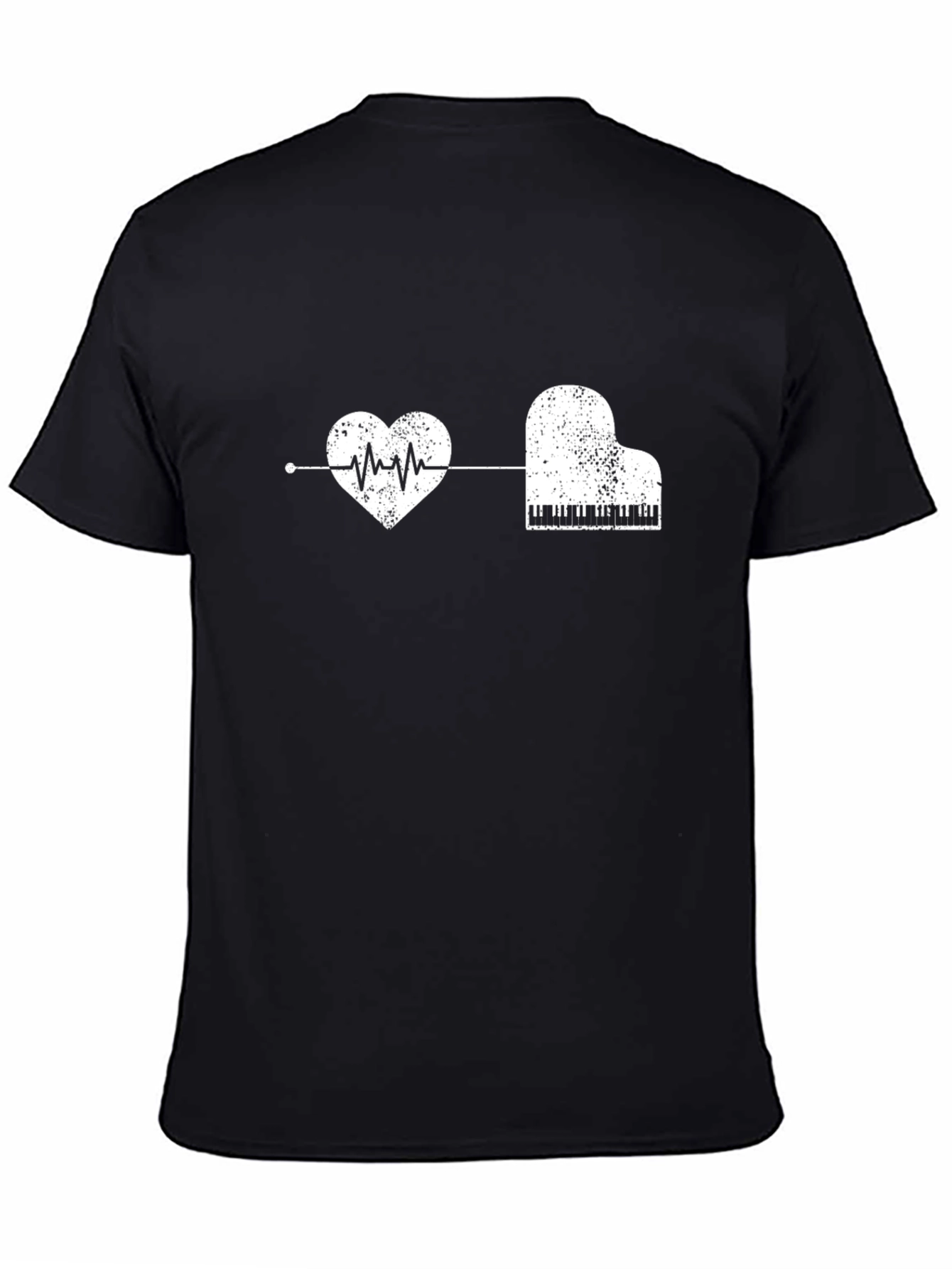 Heartbeat Piano T-Shirt - Music Lover Tee