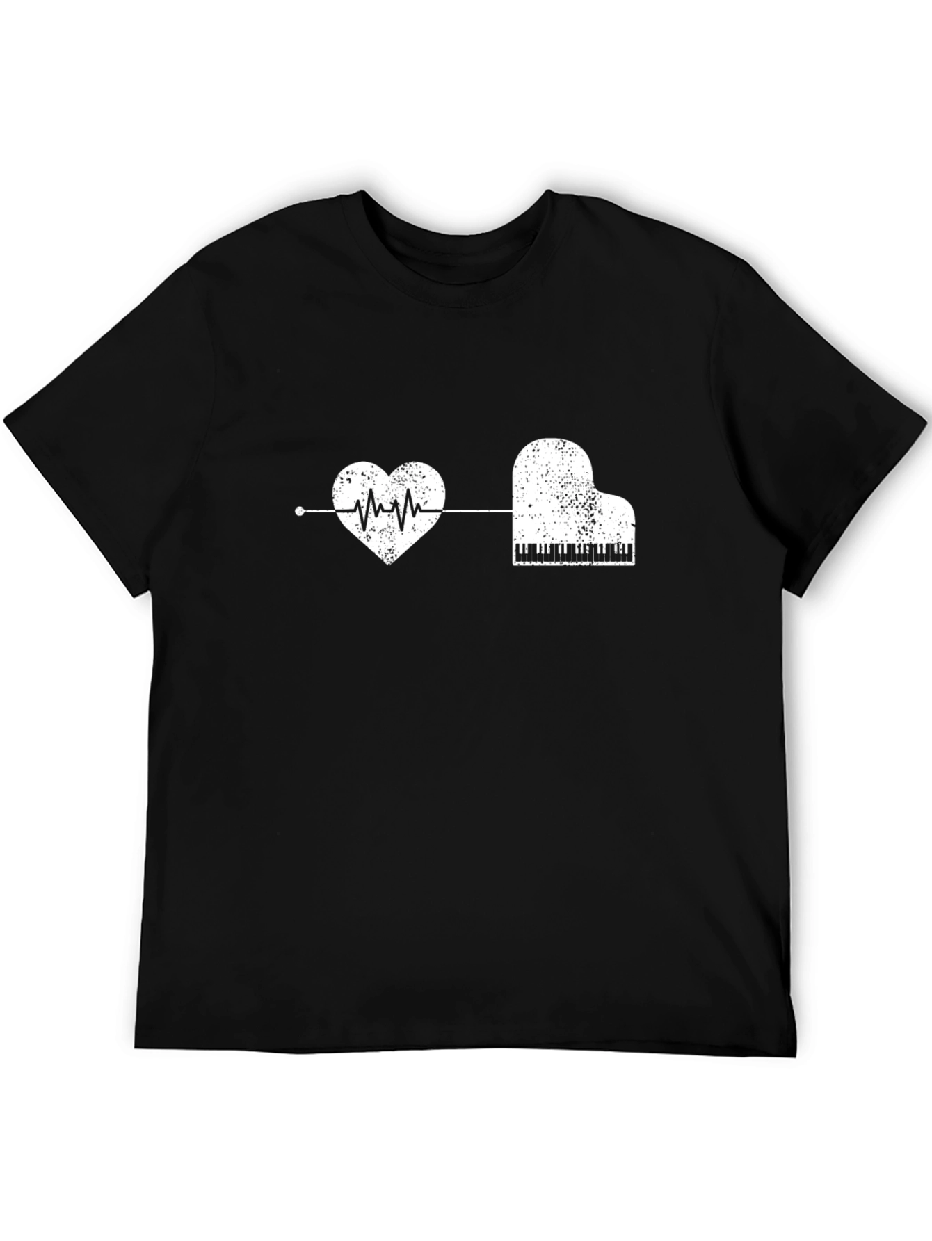Heartbeat Piano T-Shirt - Music Lover Tee