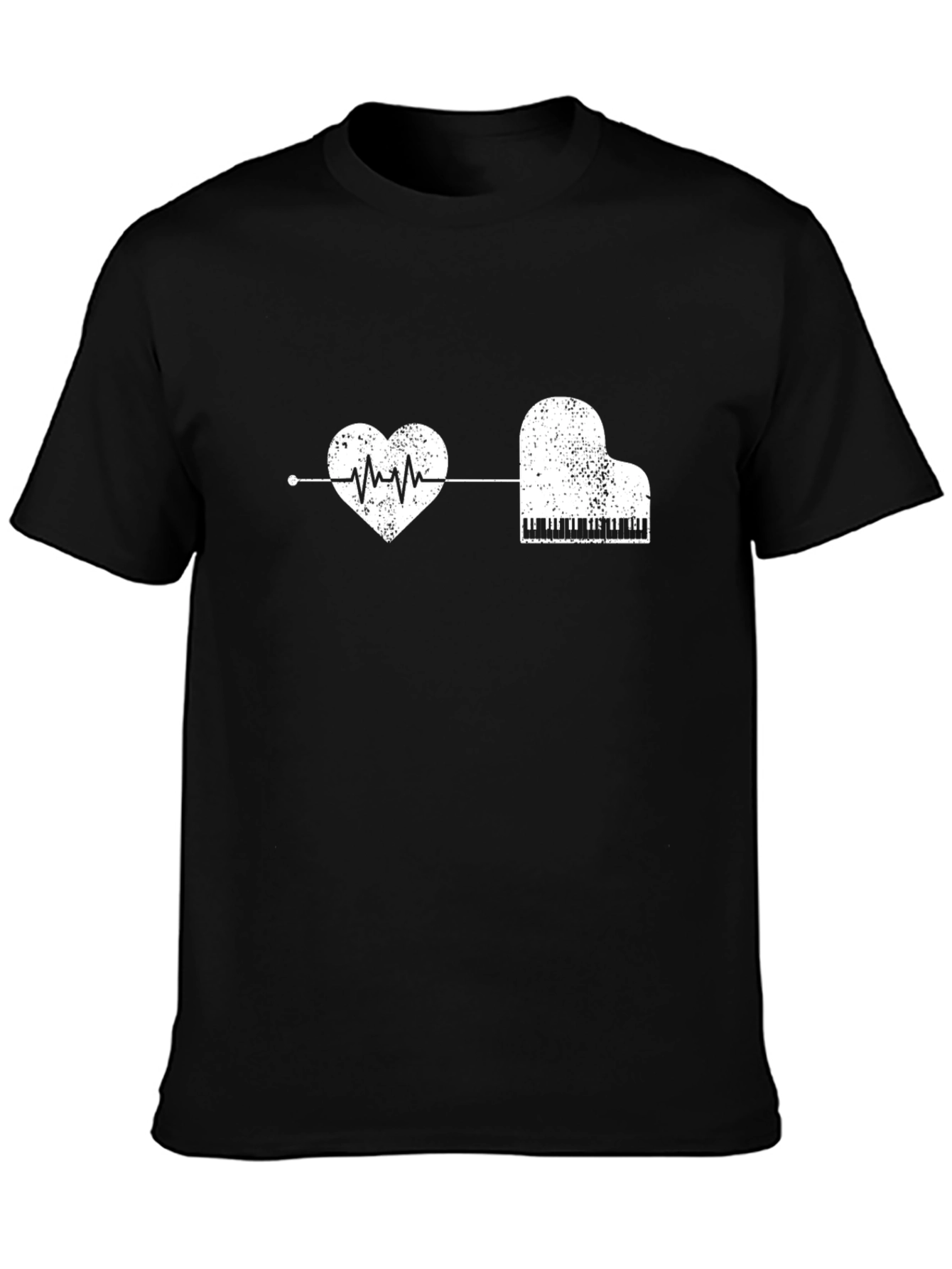 Heartbeat Piano T-Shirt - Music Lover Tee