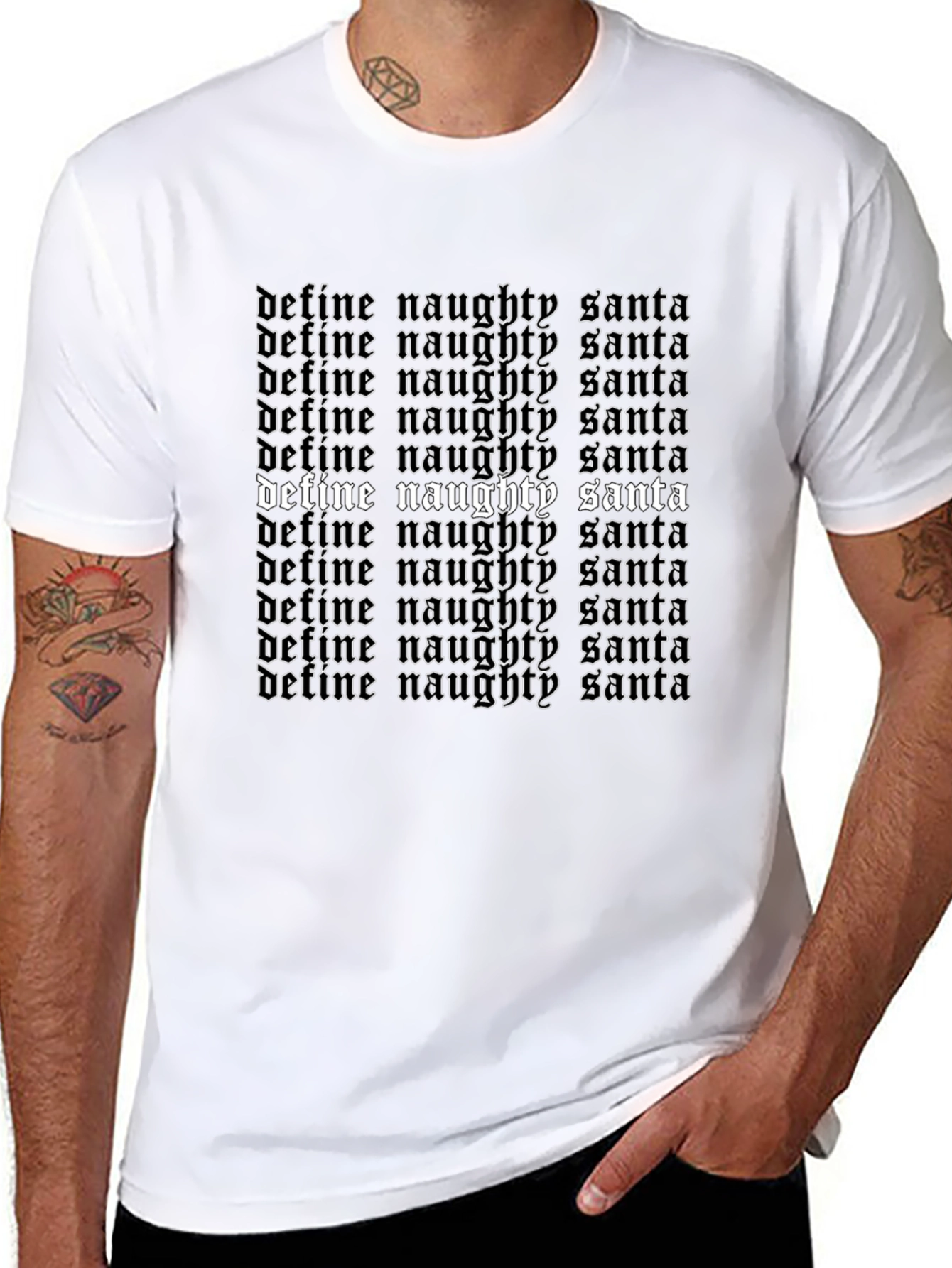 Define Naughty Santa Graphic Tee