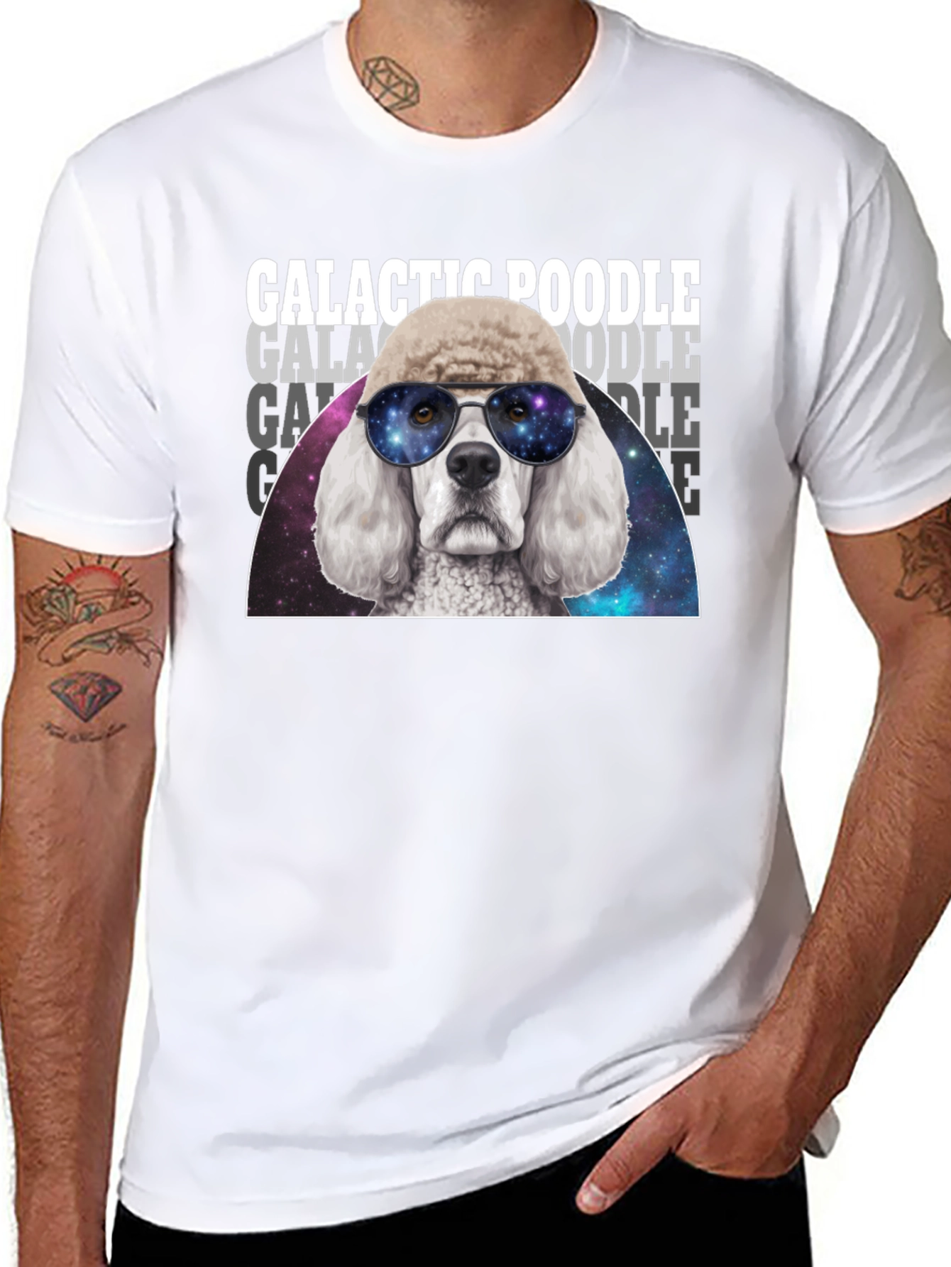 Galactic Poodle T-Shirt - Cosmic Dog Tee