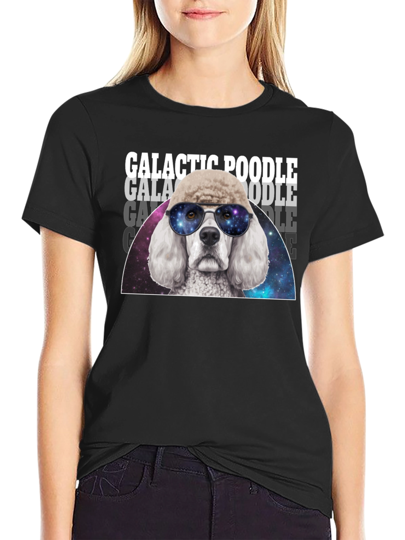 Galactic Poodle T-Shirt - Cosmic Dog Tee
