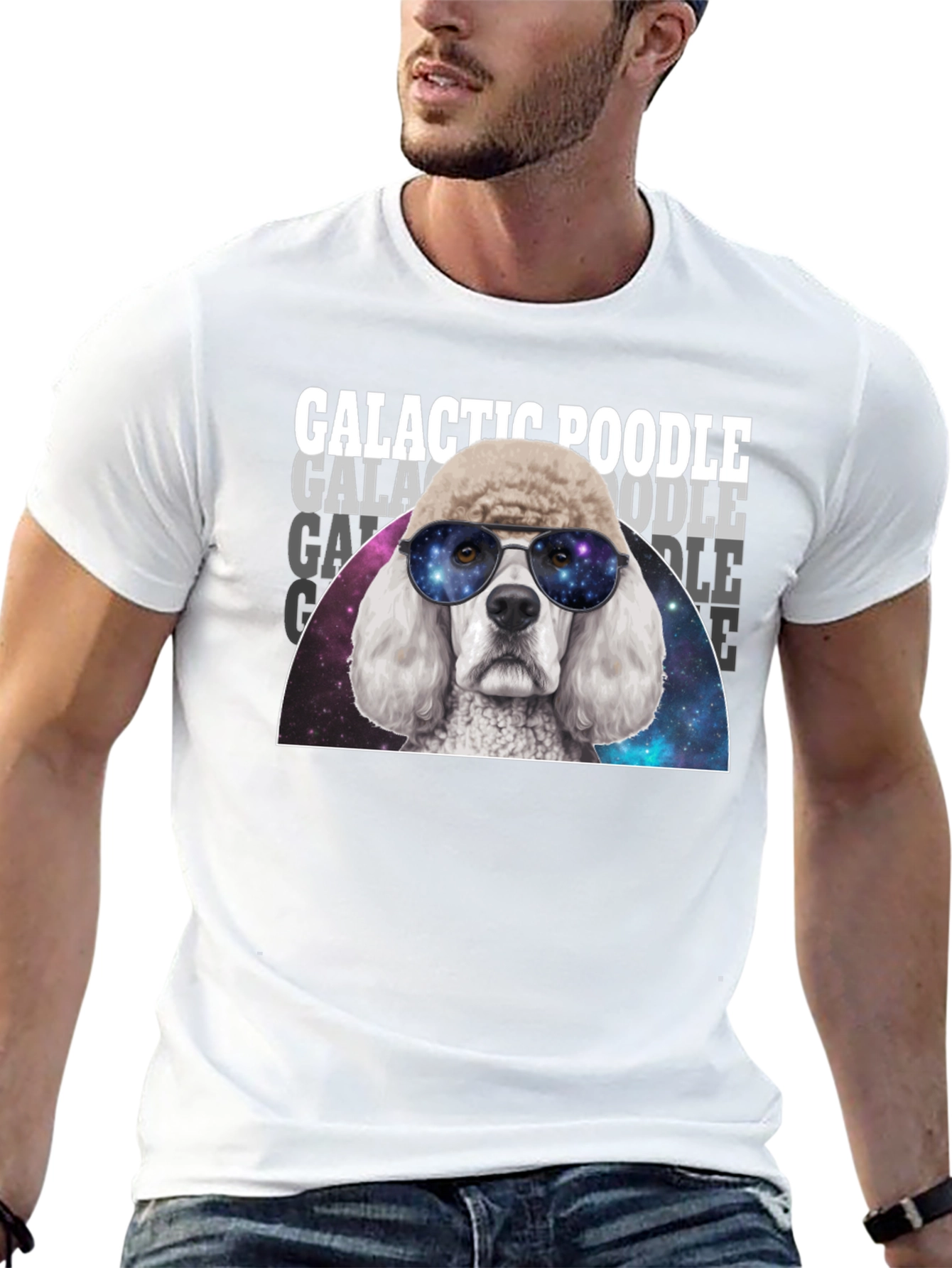 Galactic Poodle T-Shirt - Cosmic Dog Tee
