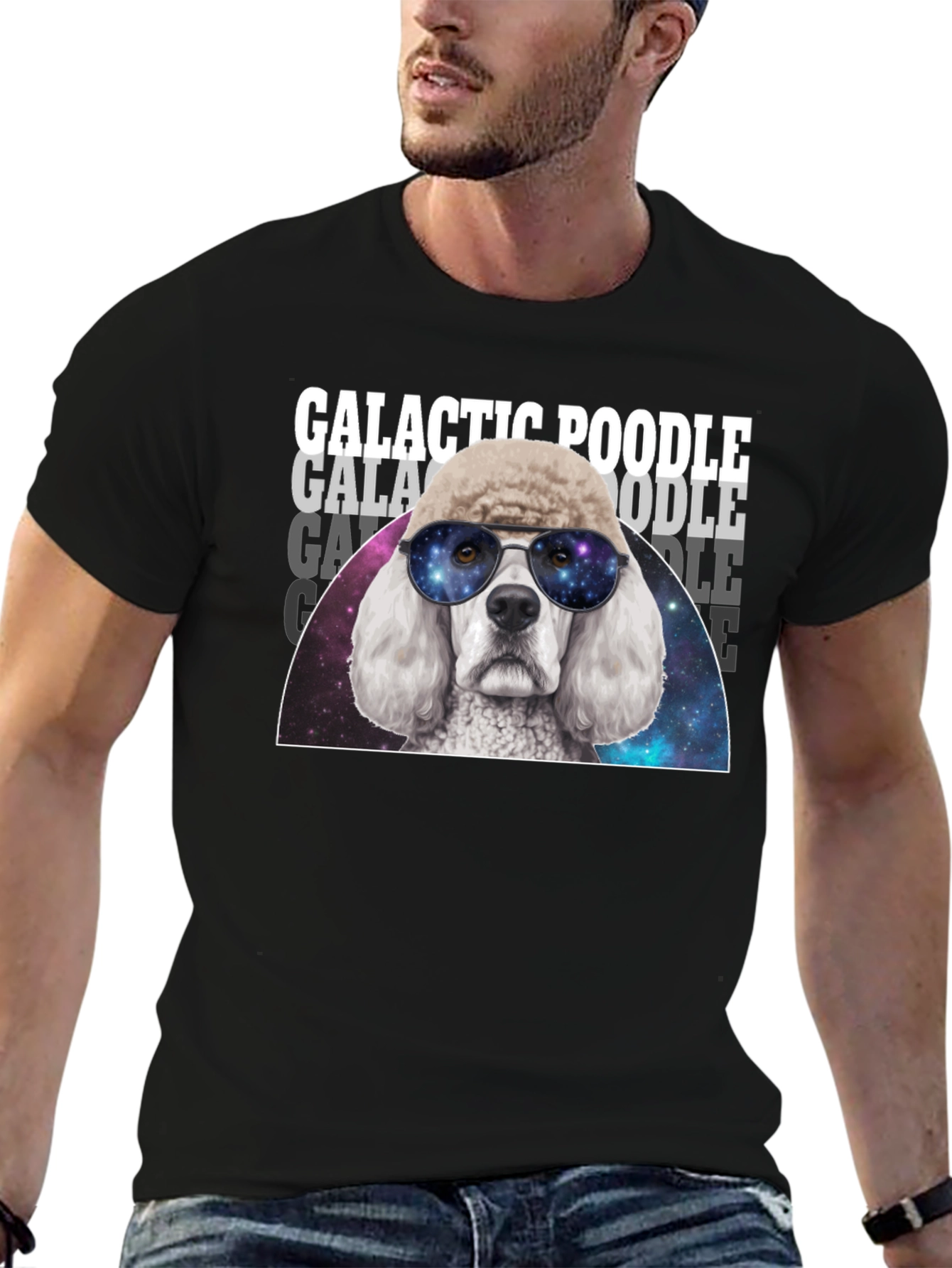 Galactic Poodle T-Shirt - Cosmic Dog Tee