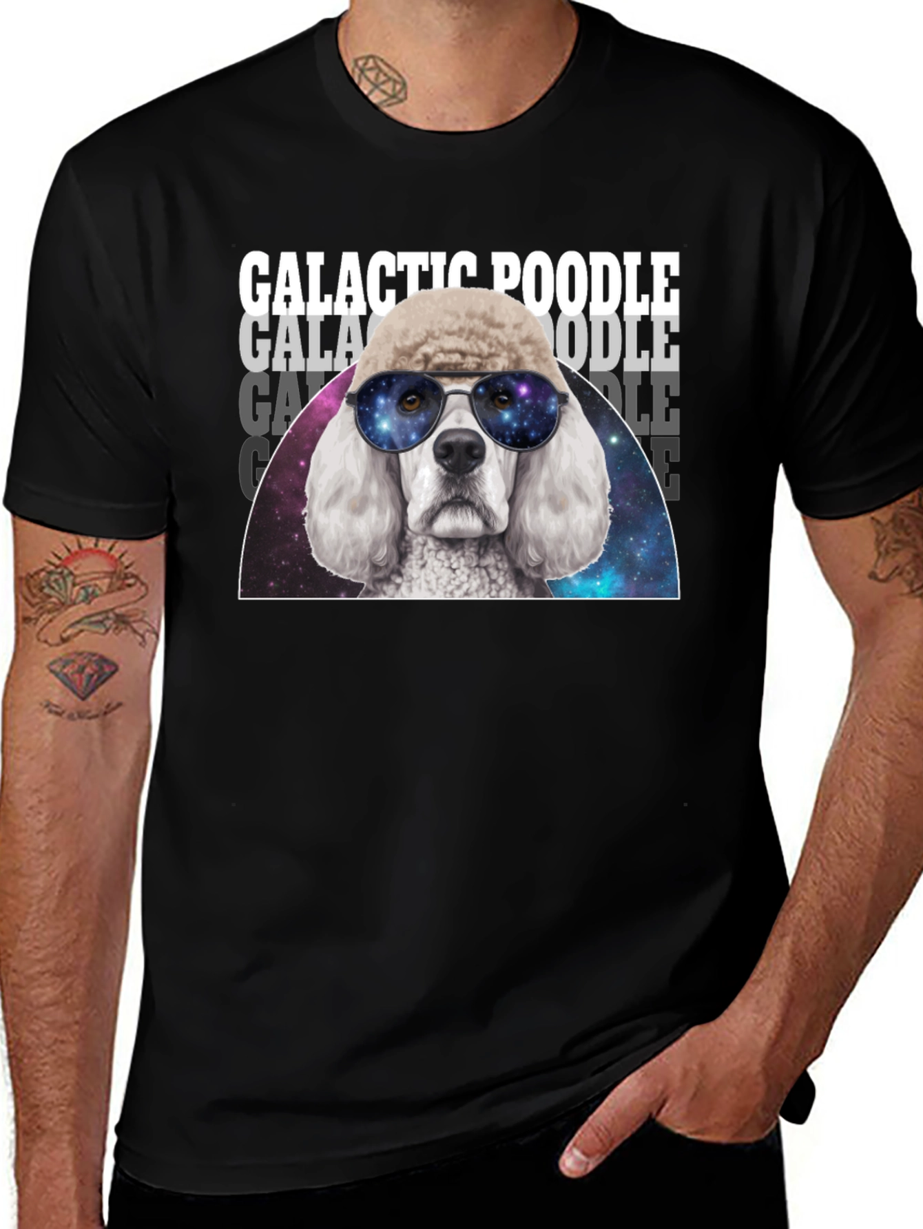 Galactic Poodle T-Shirt - Cosmic Dog Tee