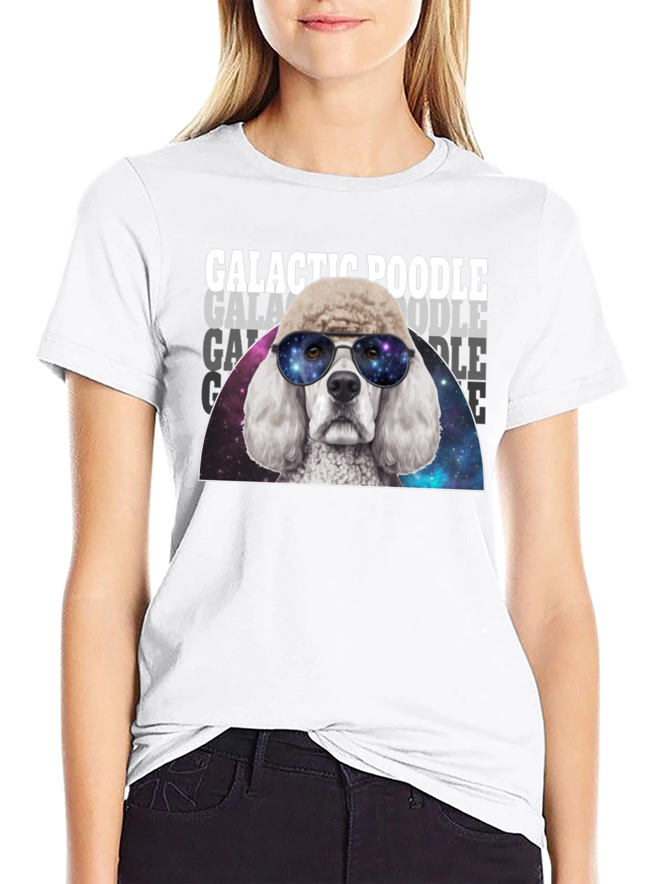 Galactic Poodle T-Shirt - Cosmic Dog Tee
