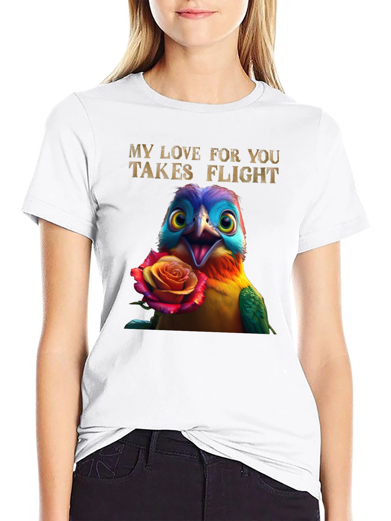 Love Takes Flight Bird Graphic Tee