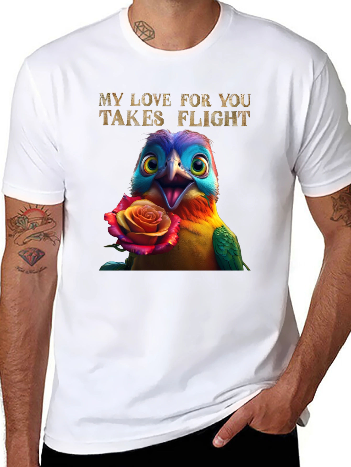 Love Takes Flight Bird Graphic Tee