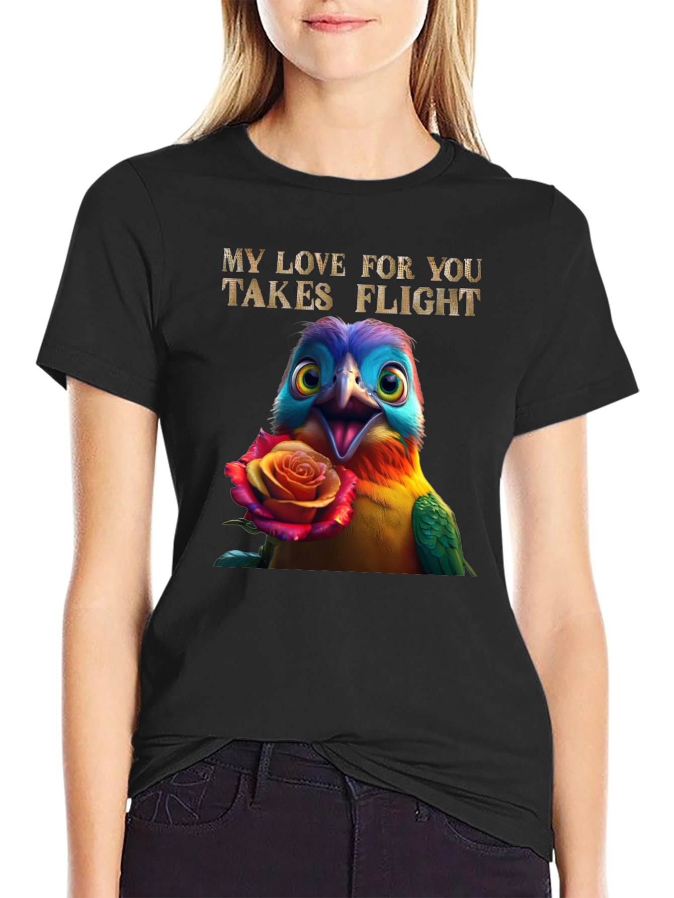 Love Takes Flight Bird Graphic Tee