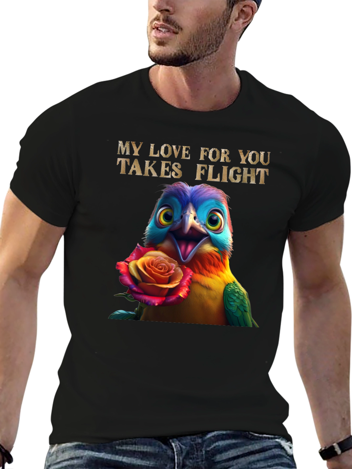 Love Takes Flight Bird Graphic Tee