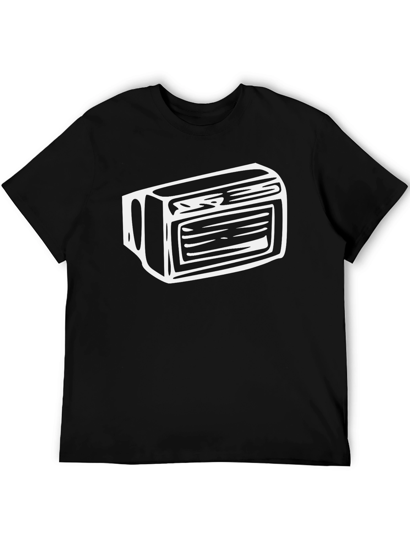 Retro Cassette Tape Graphic Tee - Black