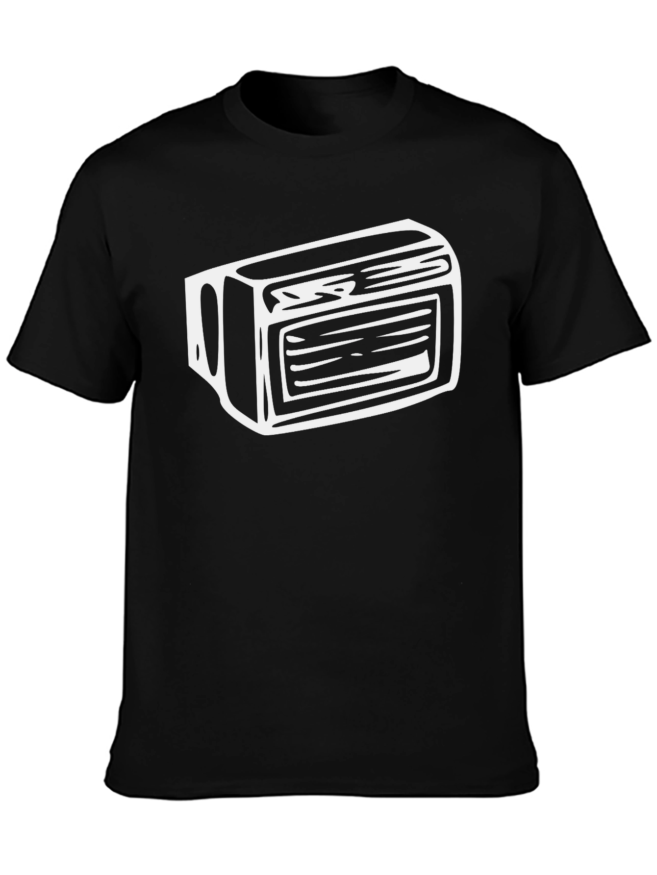 Retro Cassette Tape Graphic Tee - Black