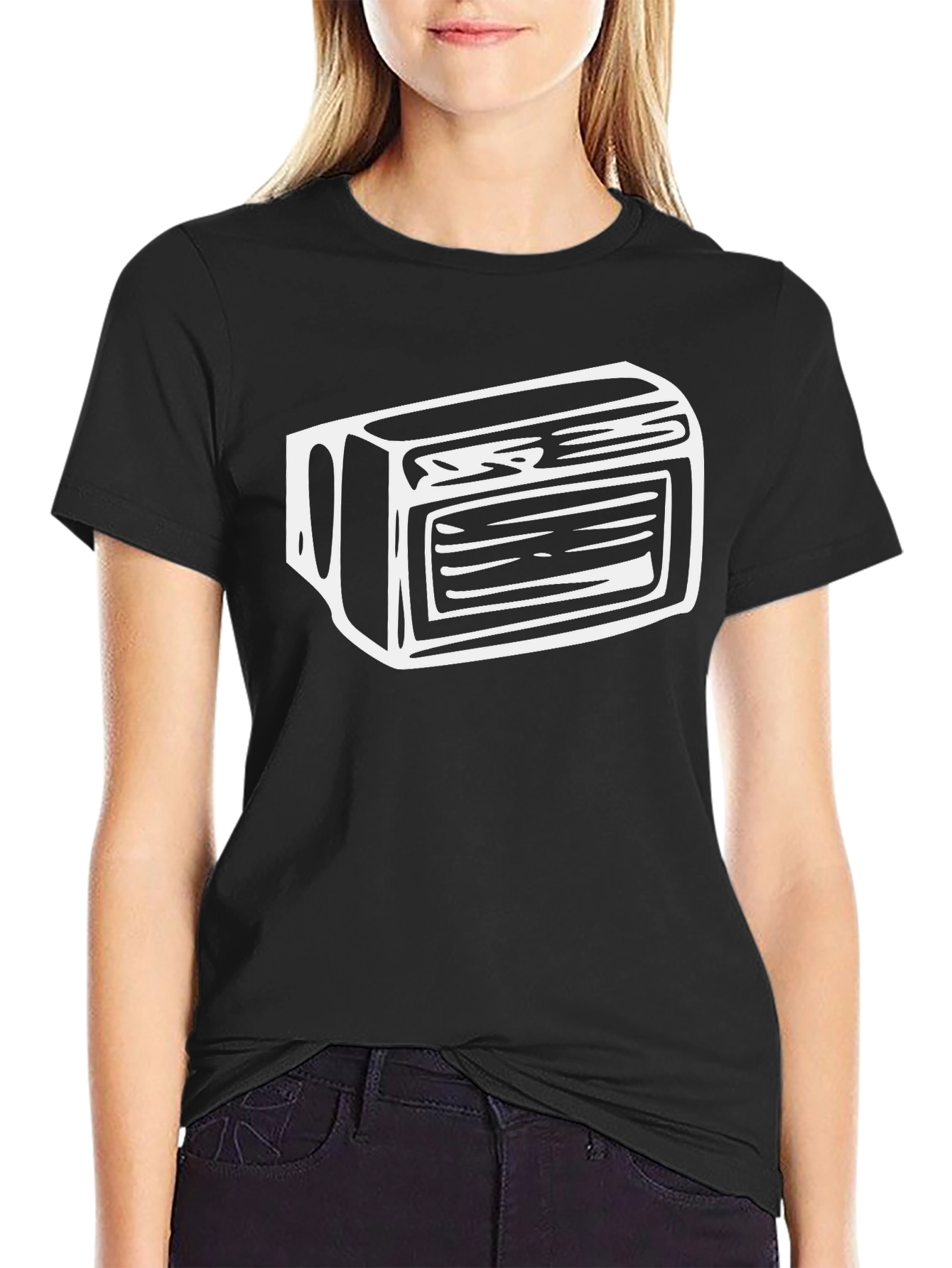 Retro Cassette Tape Graphic Tee - Black