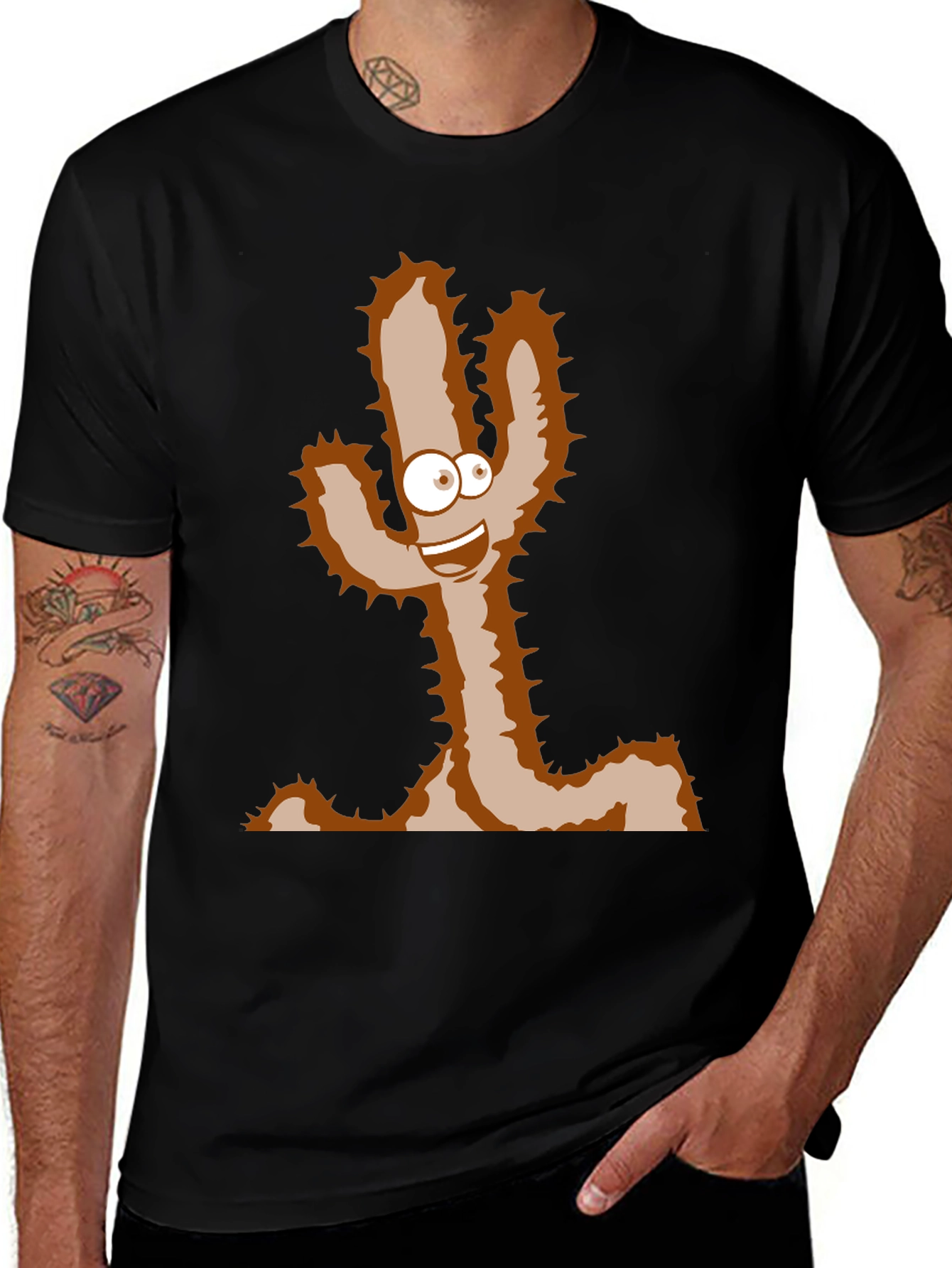 Cartoon Cactus T-Shirt - Funny Desert Plant Tee