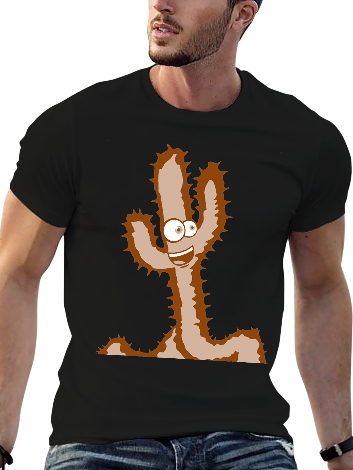 Cartoon Cactus T-Shirt - Funny Desert Plant Tee