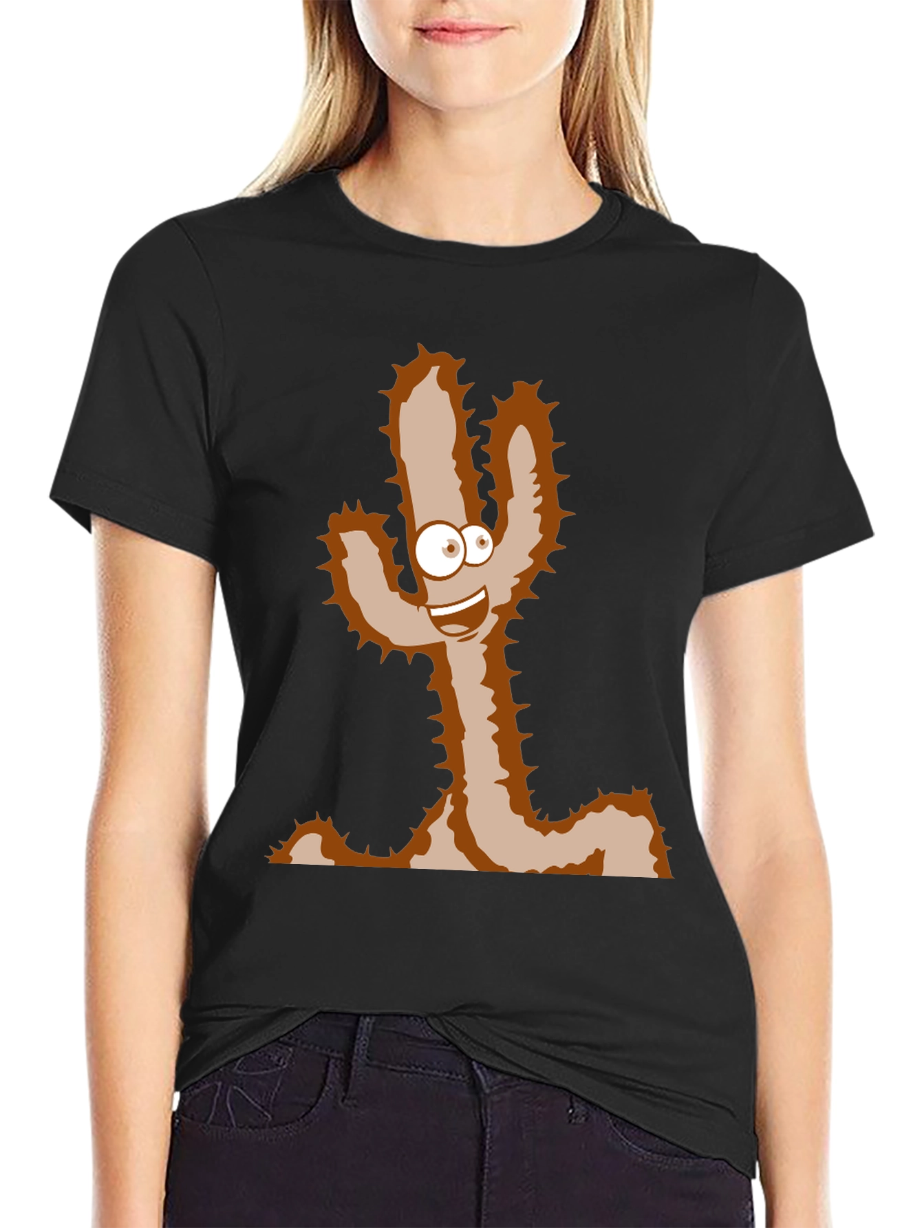 Cartoon Cactus T-Shirt - Funny Desert Plant Tee