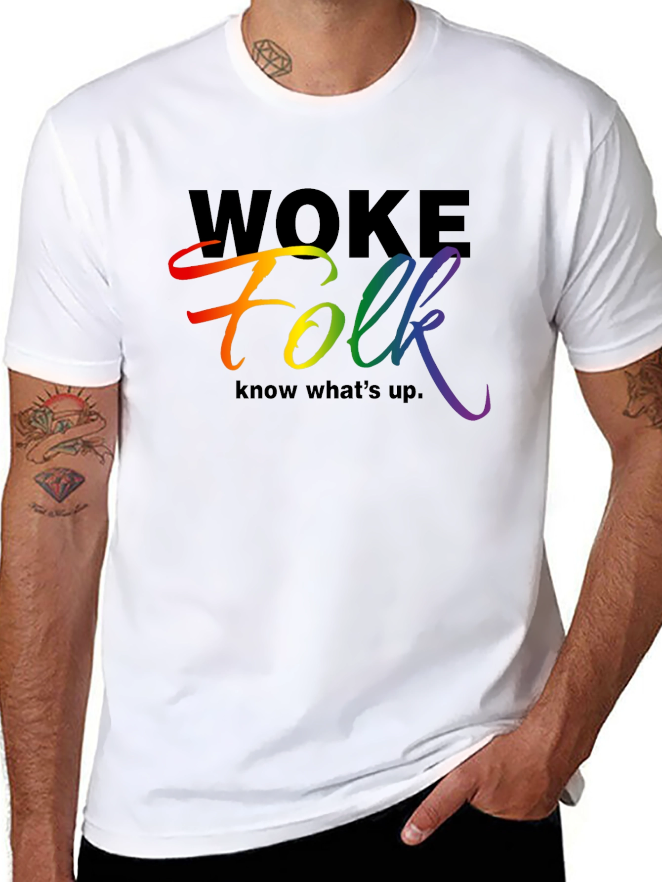 Woke Folk Rainbow Graphic Tee - Know Whats Up