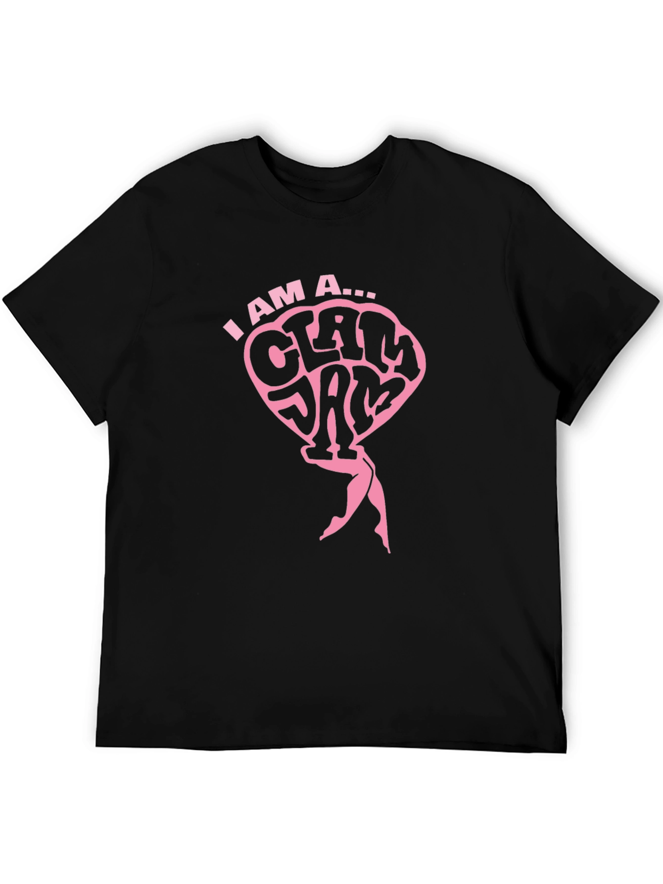 I AM A CLAM JAM Black T-Shirt