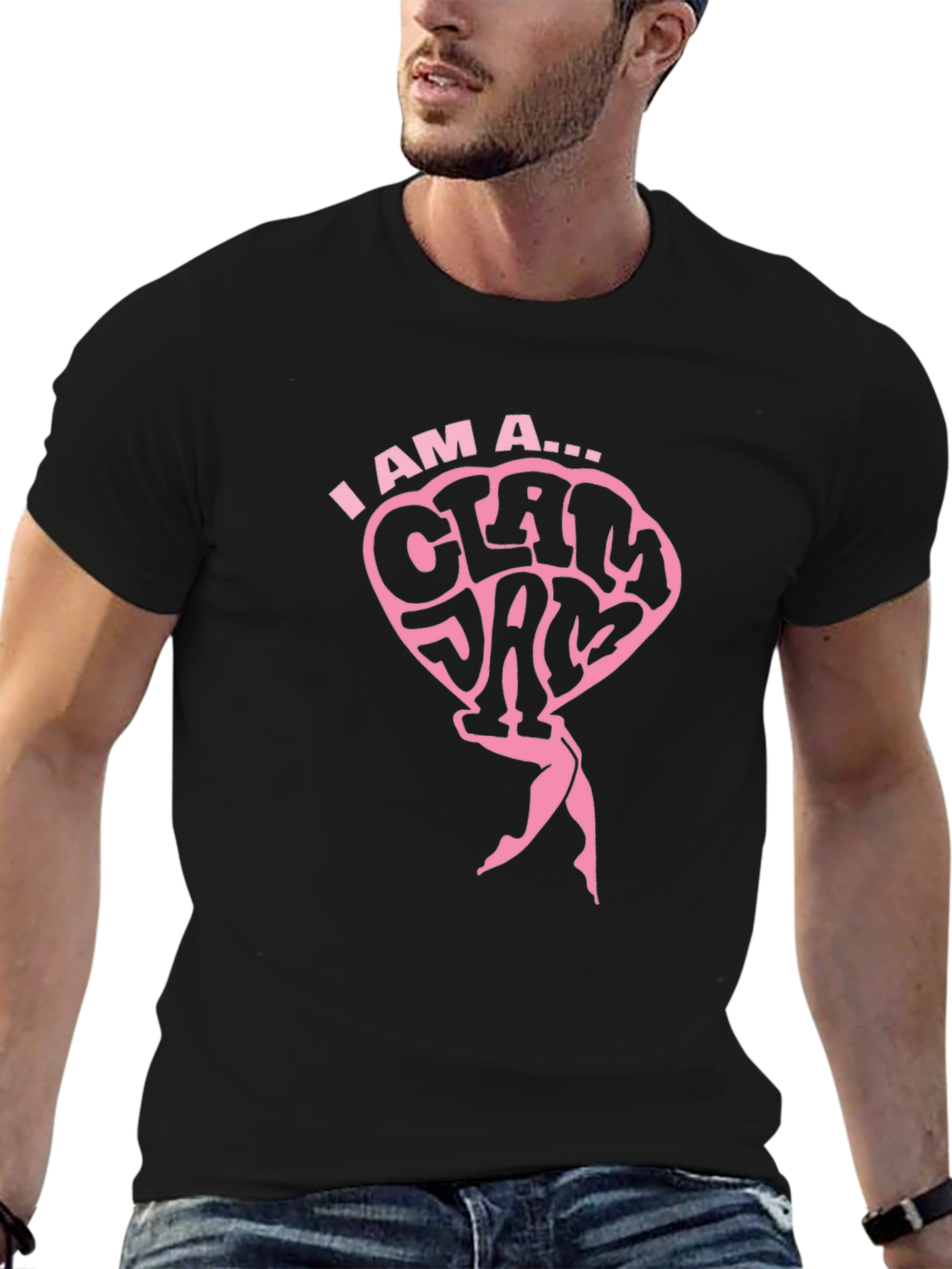 I AM A CLAM JAM Black T-Shirt