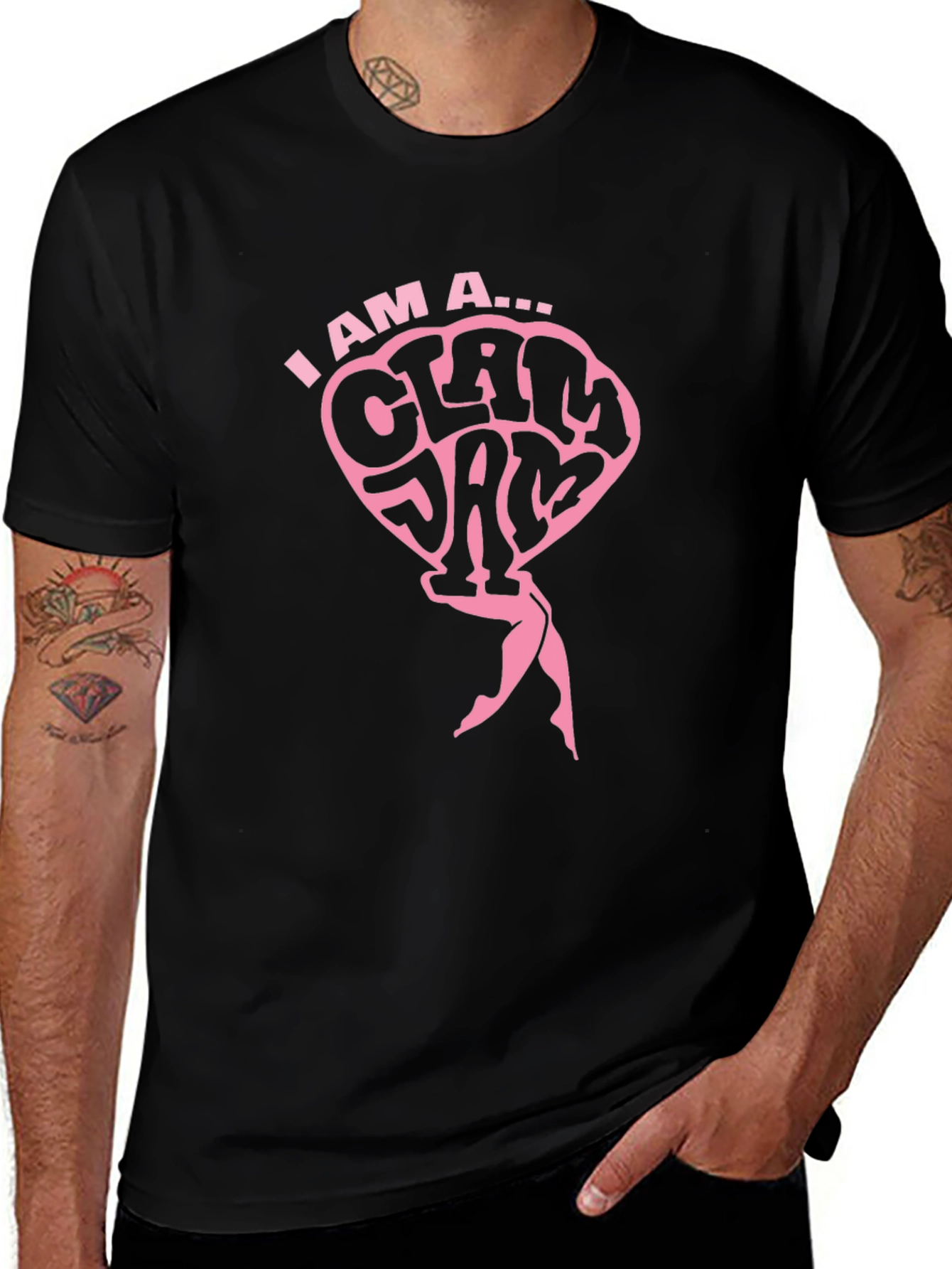 I AM A CLAM JAM Black T-Shirt