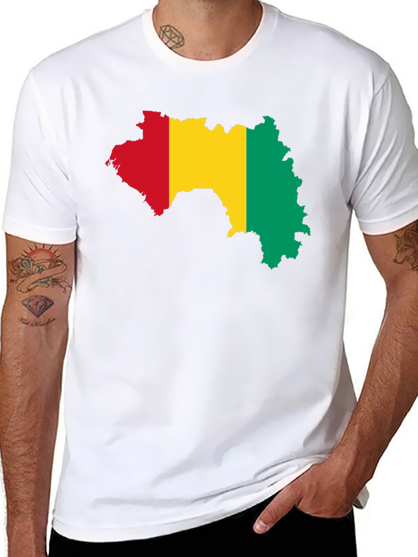 Guinea Map T-Shirt - Black Cotton Tee
