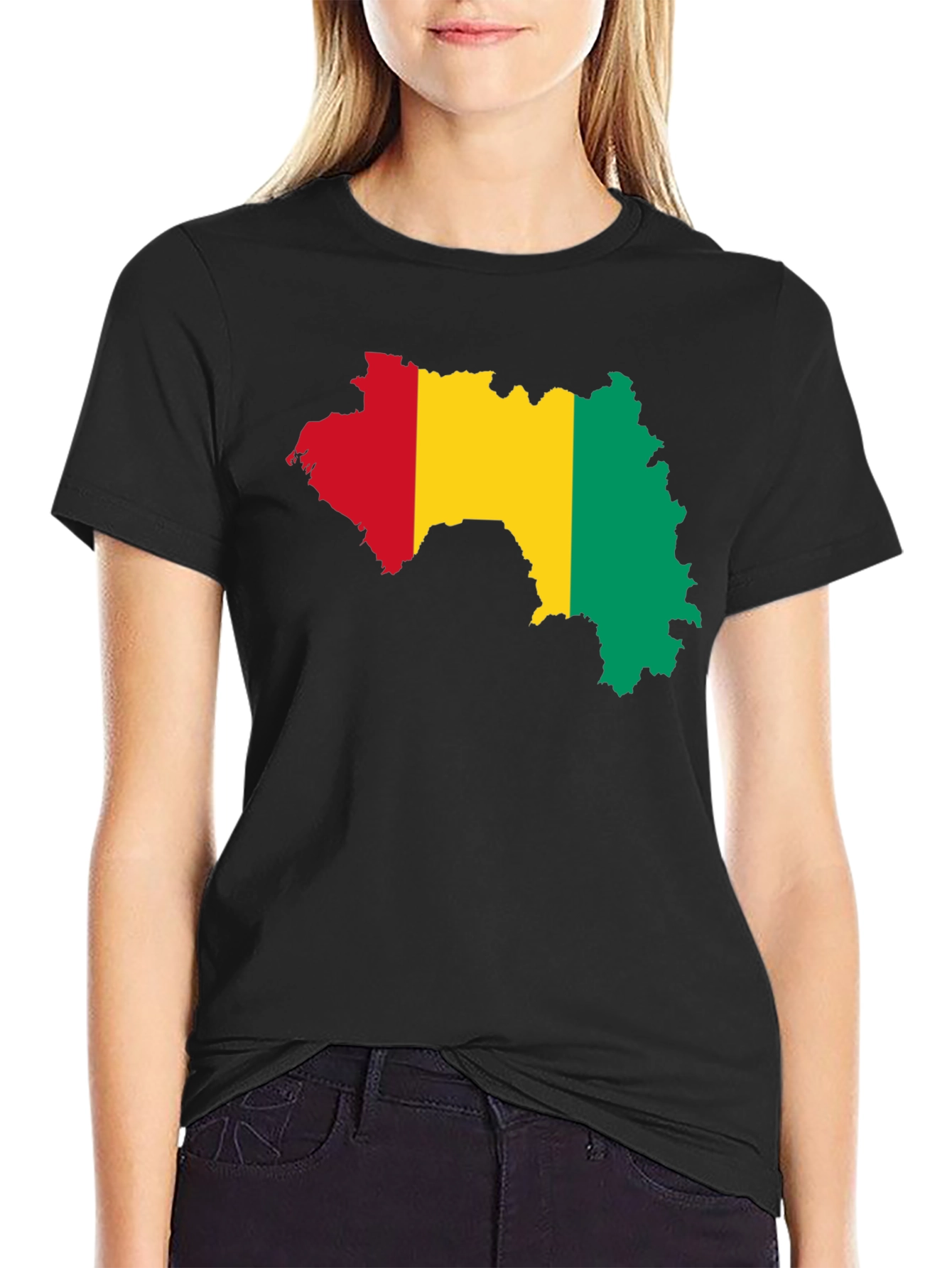 Guinea Map T-Shirt - Black Cotton Tee