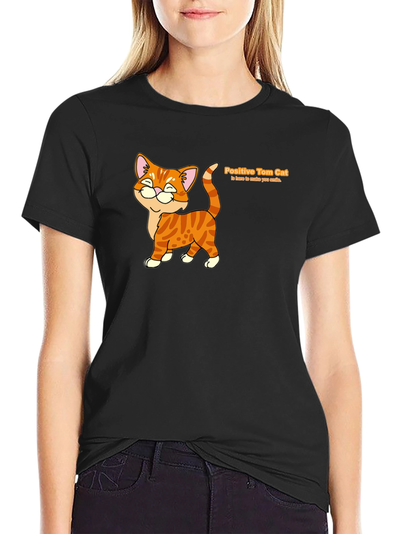 Positive Tom Cat Graphic T-Shirt