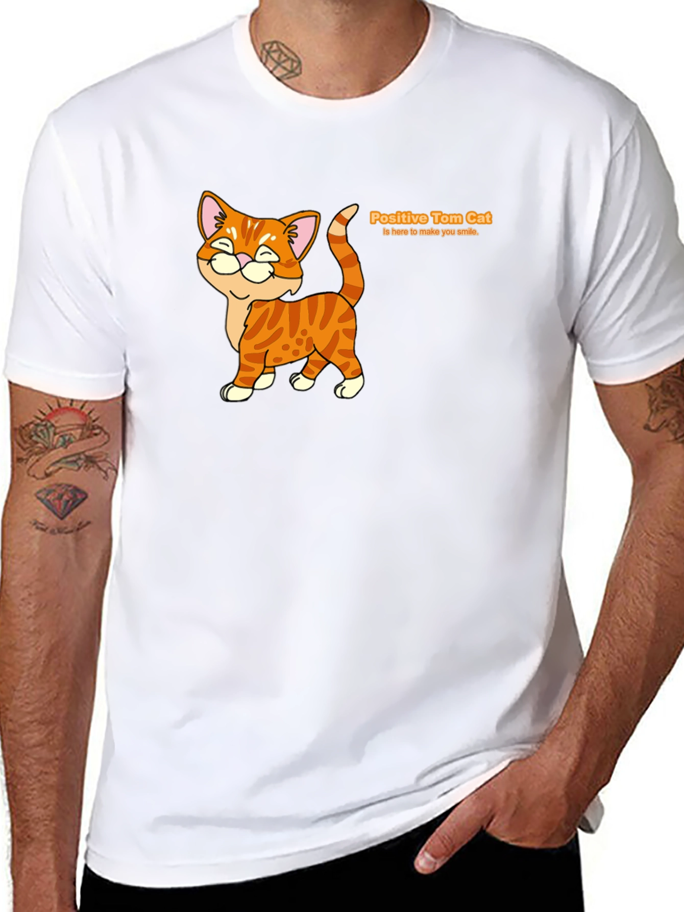 Positive Tom Cat Graphic T-Shirt