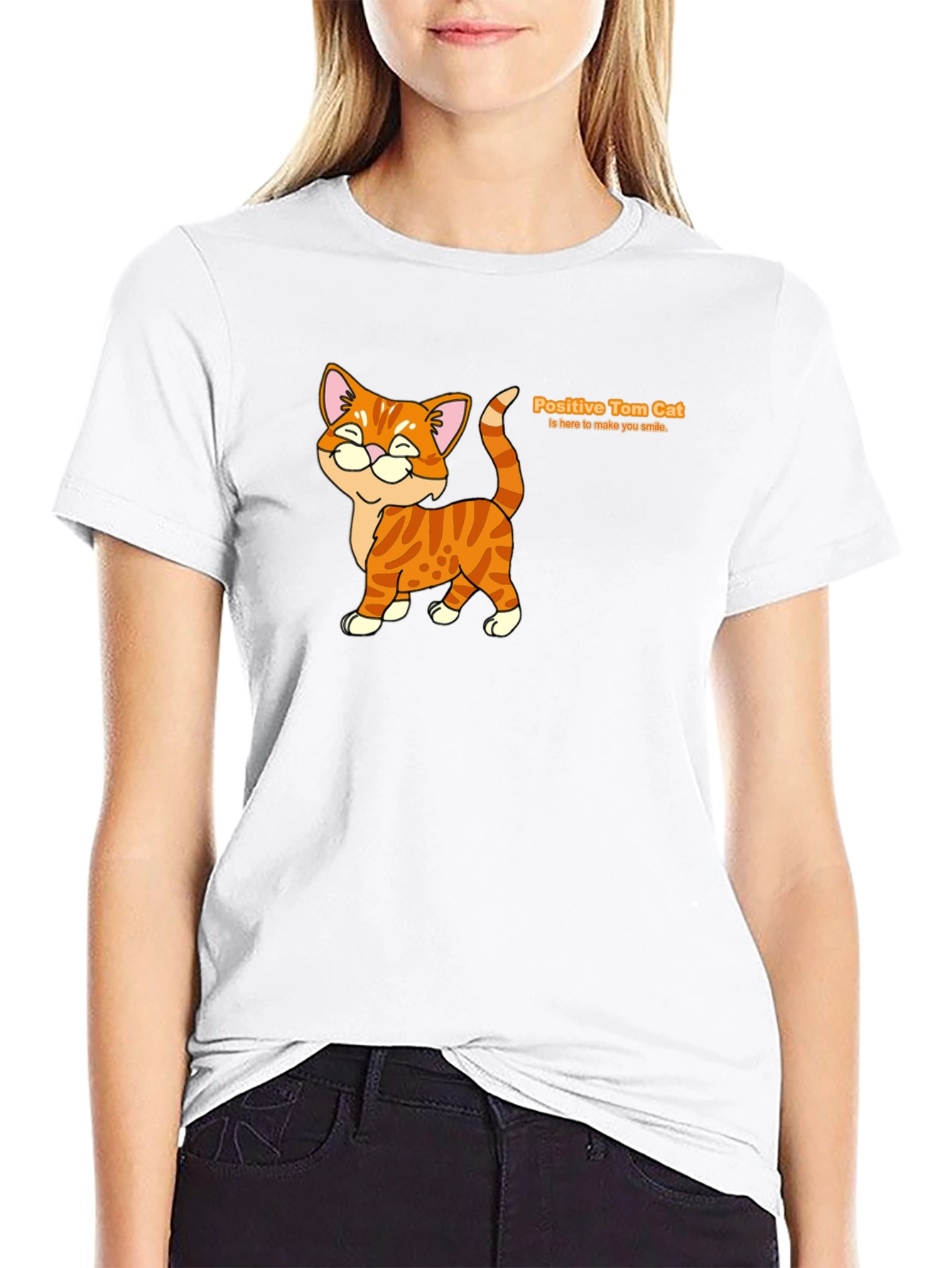 Positive Tom Cat Graphic T-Shirt
