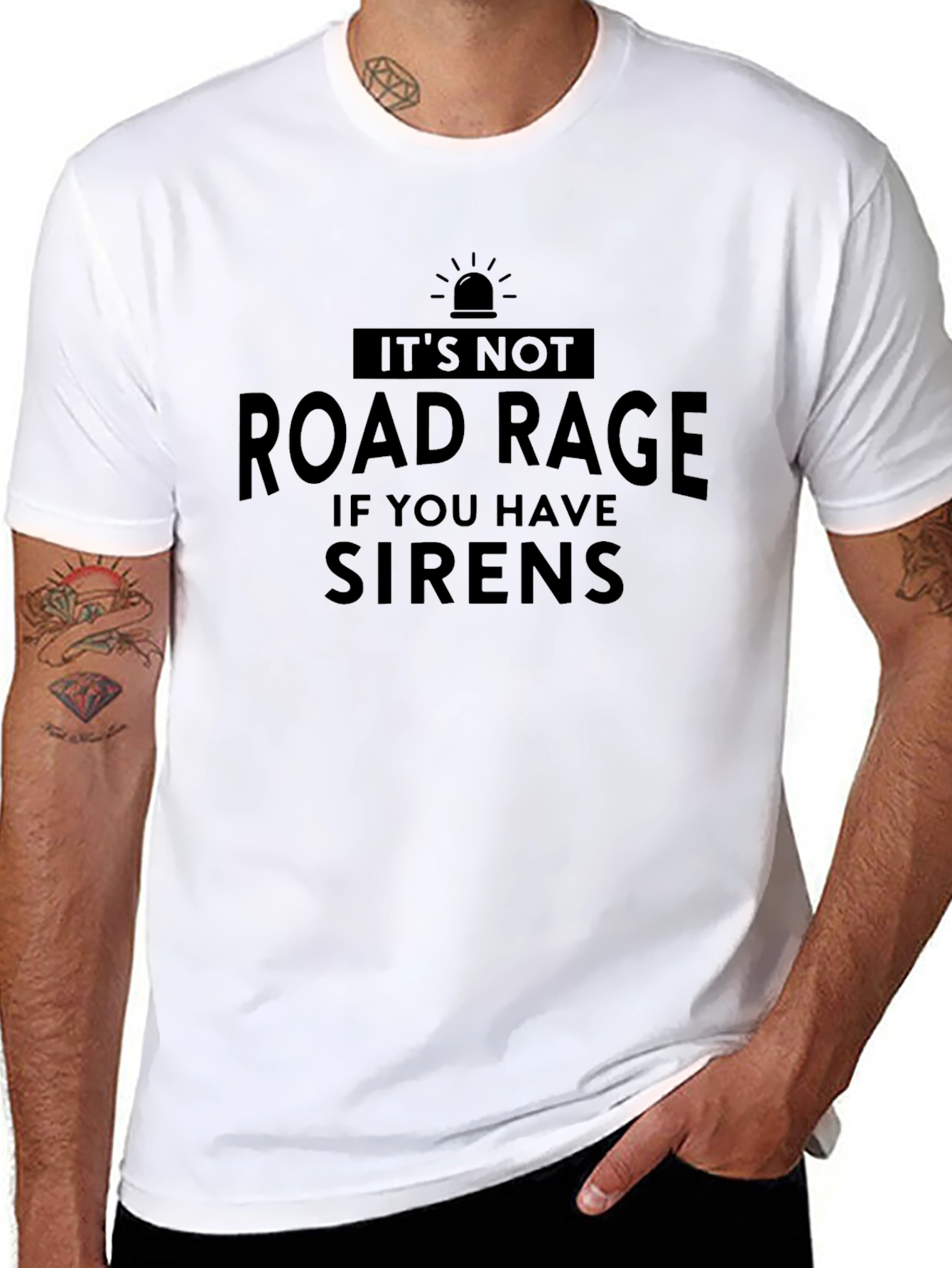 Road Rage Sirens Black Graphic T-Shirt